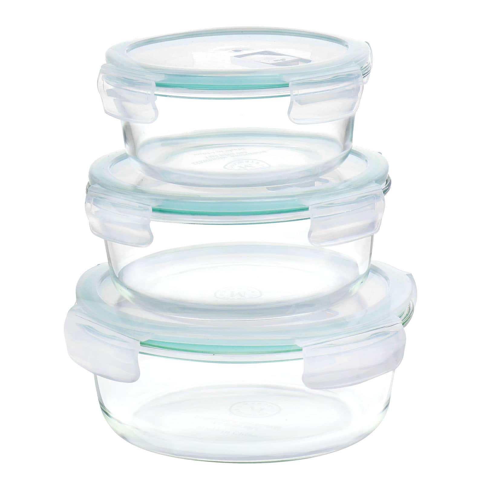 Martha Stewart Round Glass Storage Container Set with Leak Proof Lids