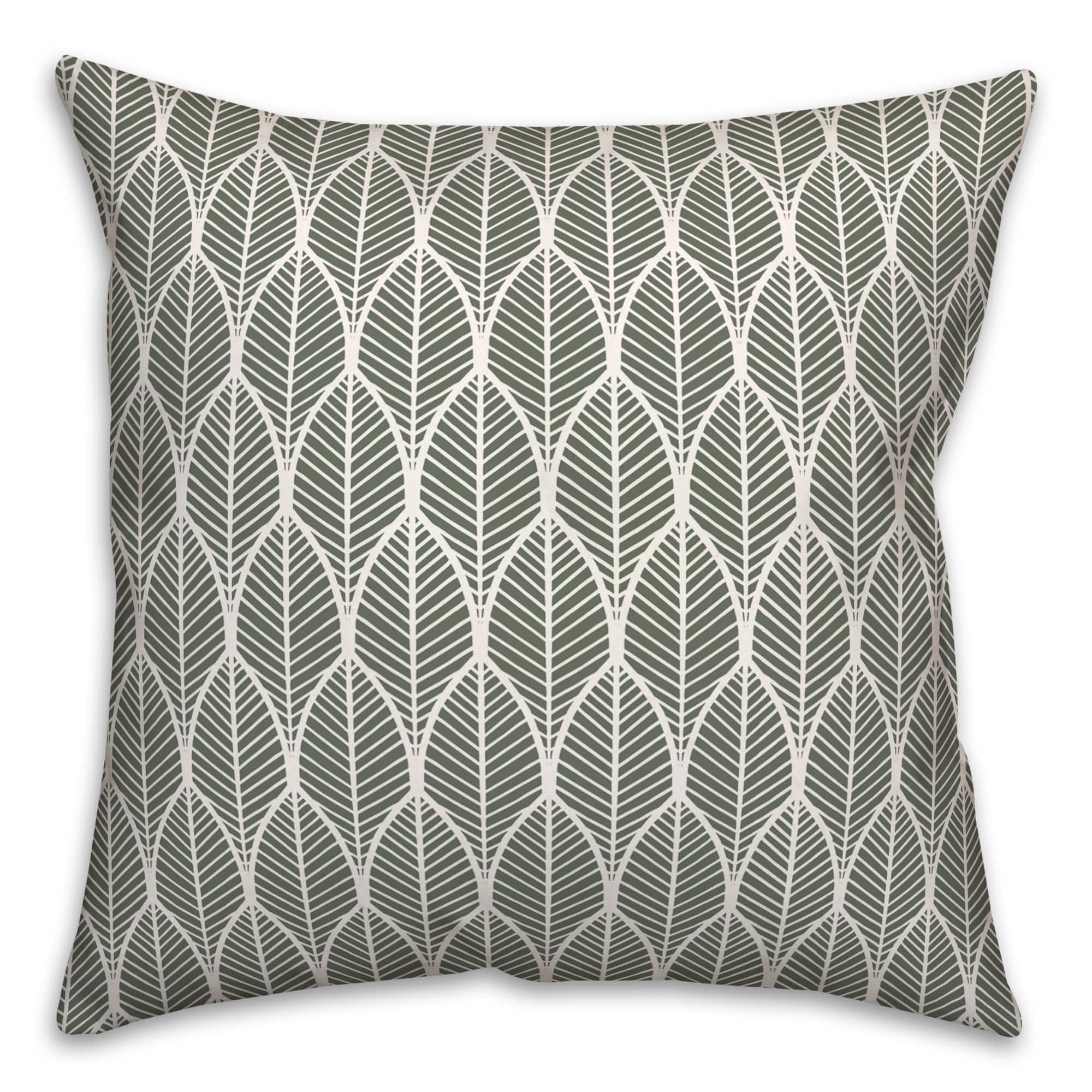 Leaf Pattern Indoor/Outdoor Throw Pillow