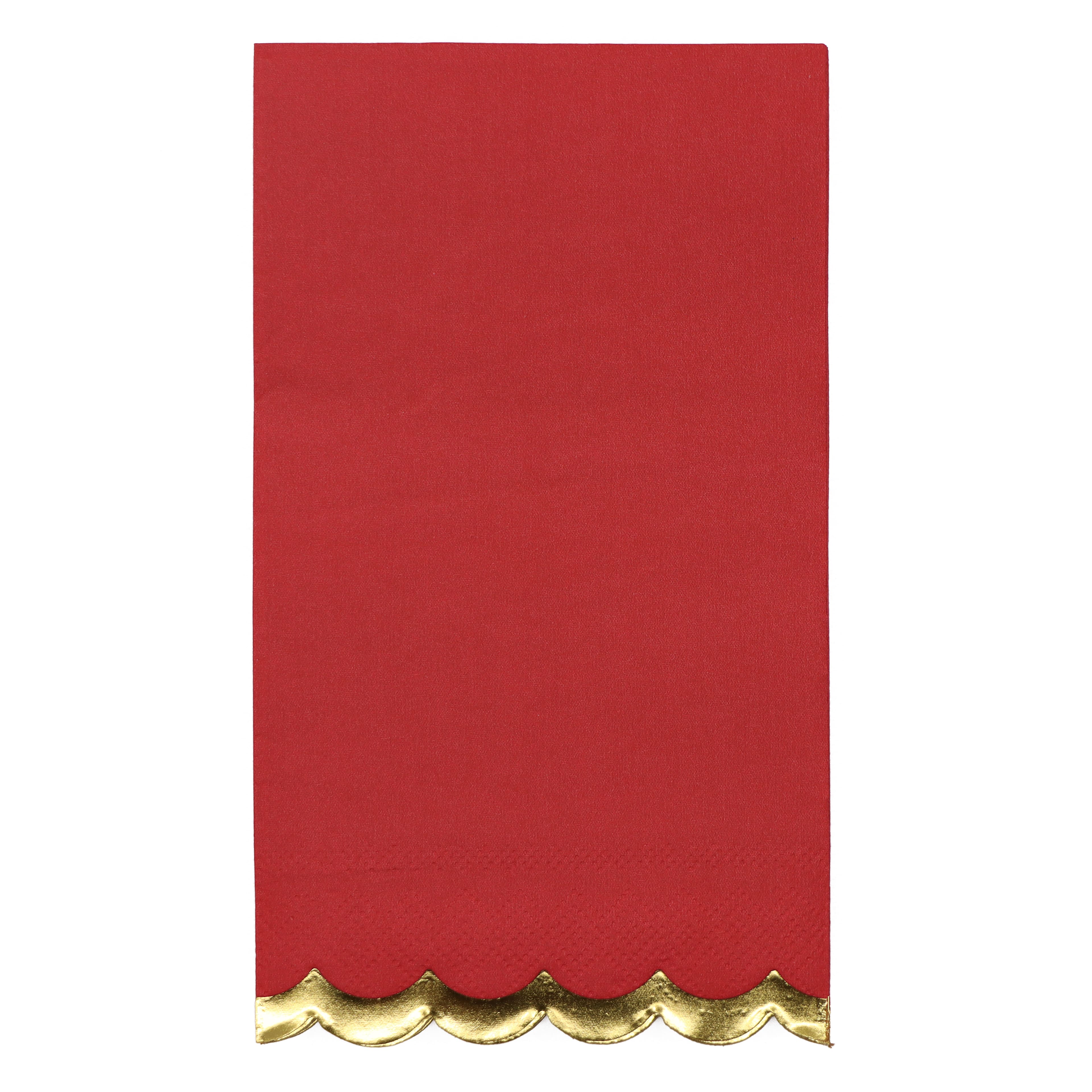 Red Scalloped Paper Guest Napkins by Celebrate It&#x2122;