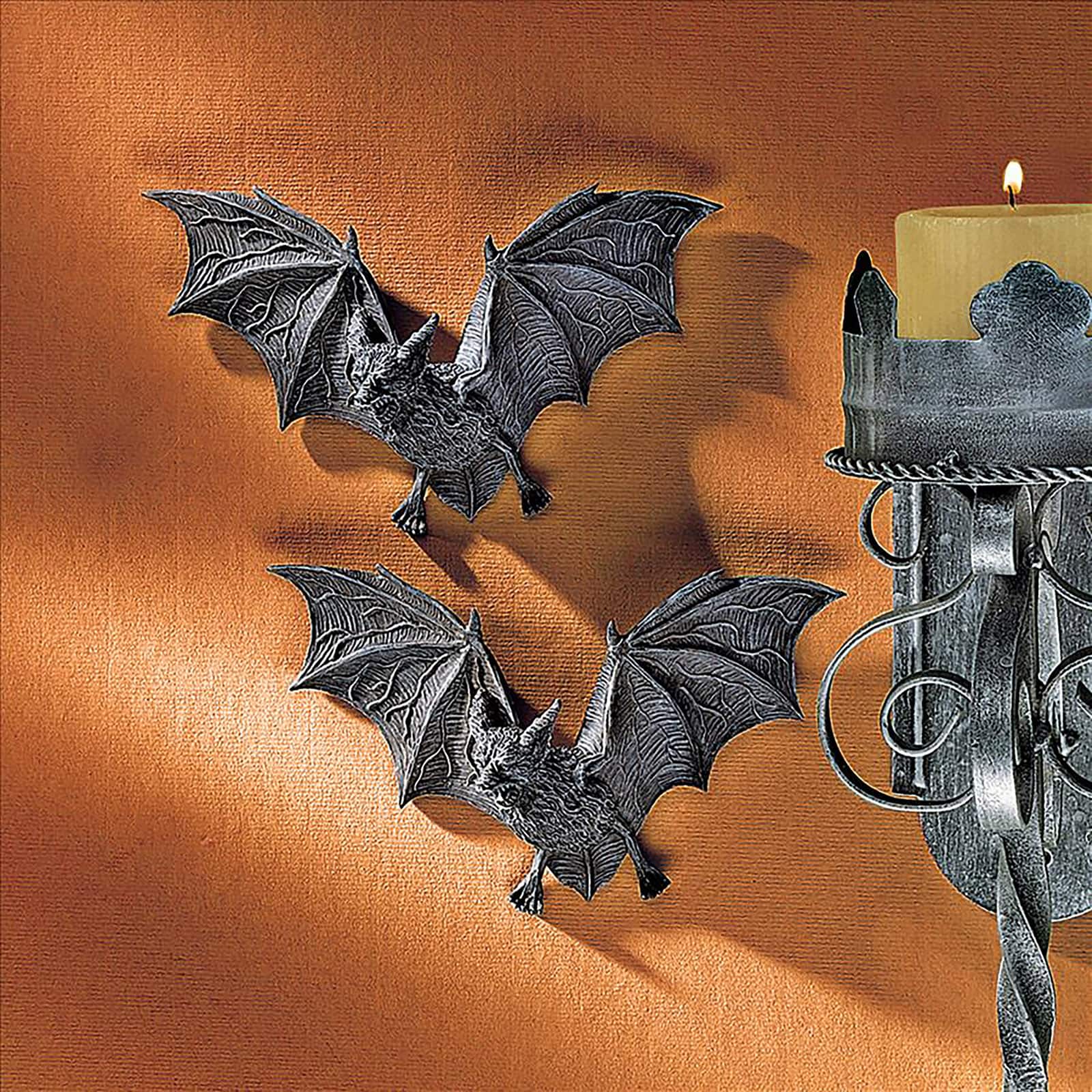 Design Toscano 4" The Vampire Bats of Castle Barbarosa Wall Sculptures Set, 2ct.