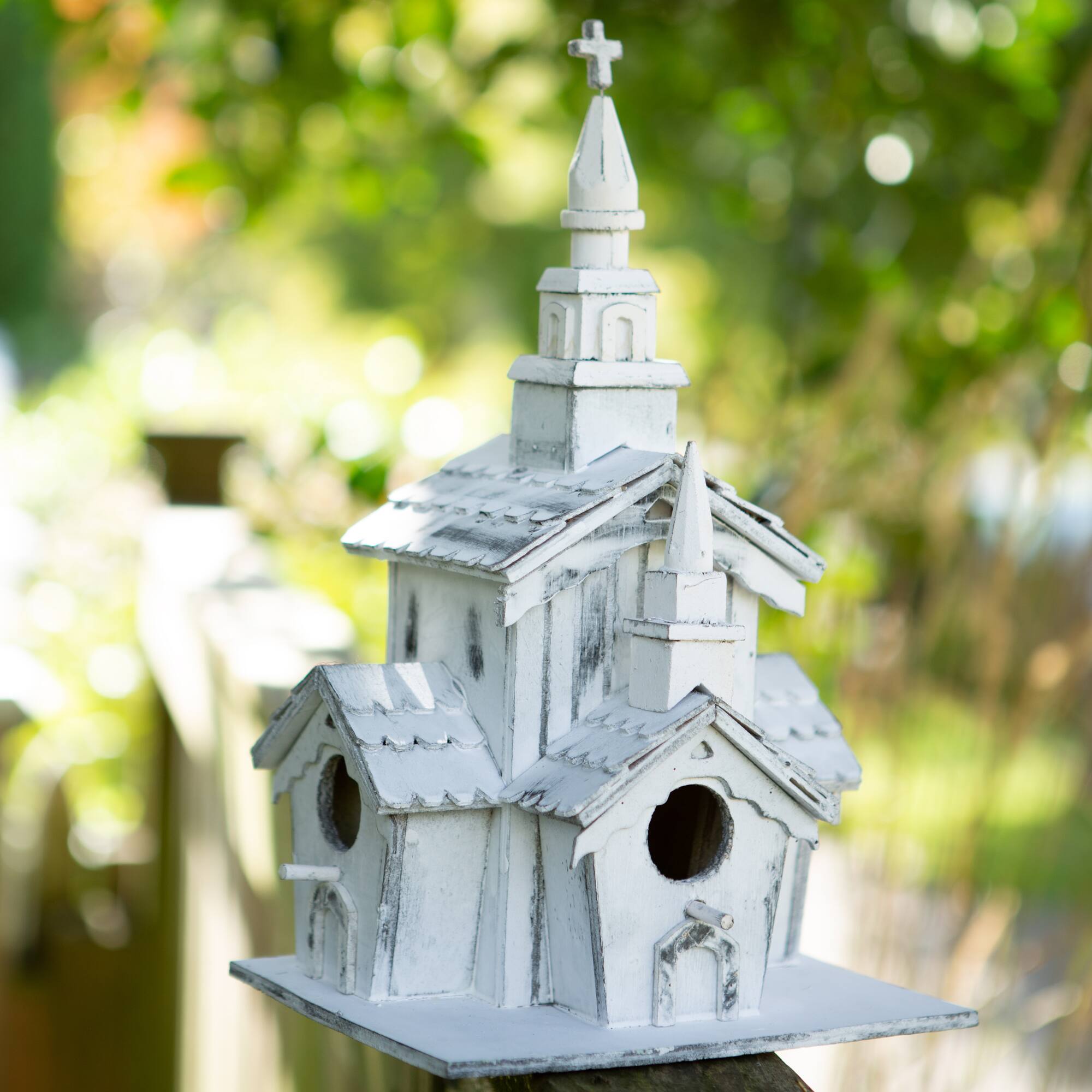12.75&#x22; Little White Chapel Birdhouse