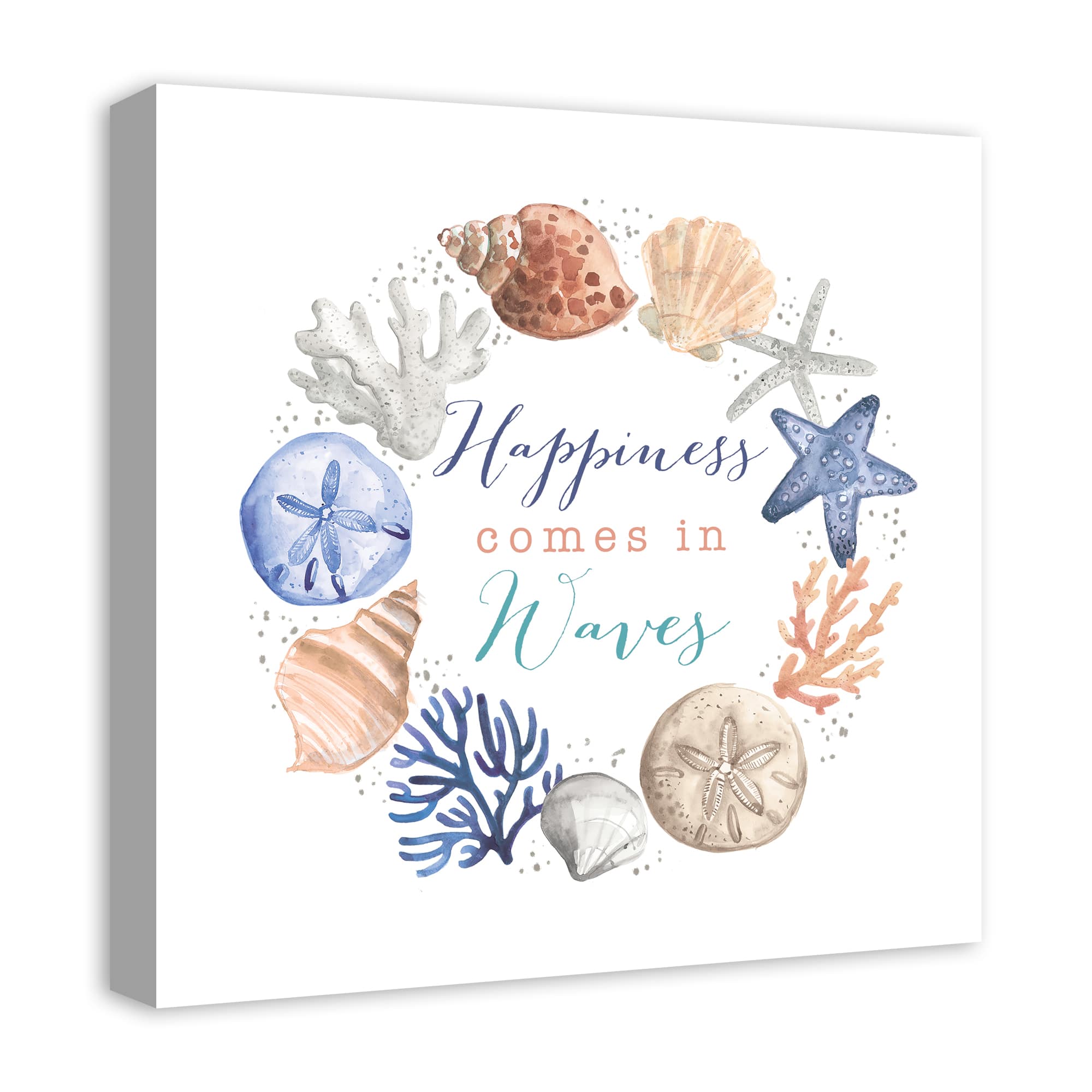 Happiness Comes In Waves Canvas Wall Art