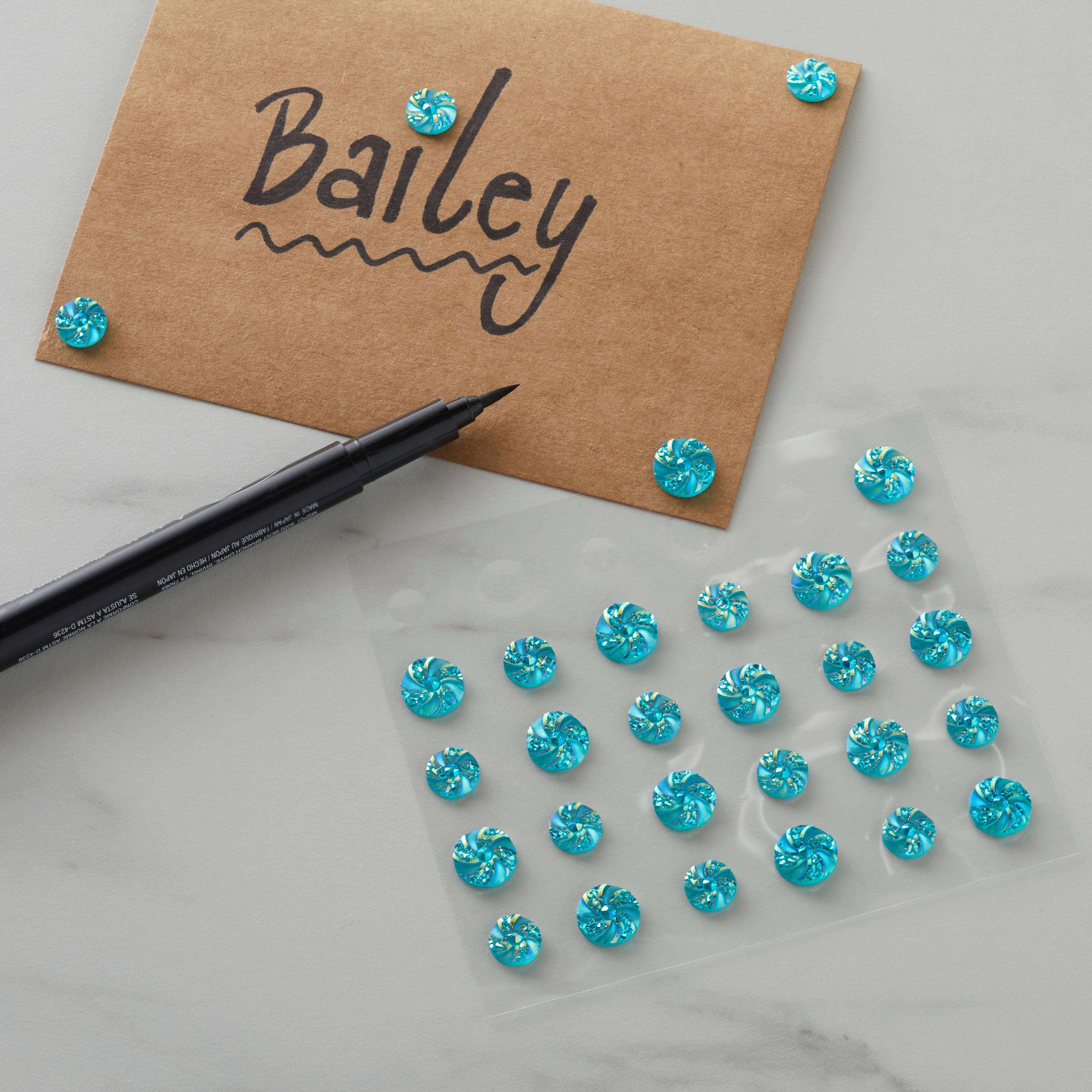 12 Packs: 30 ct. (360 total) Aqua Iridescent Pinwheel Bling Stickers by Recollections™