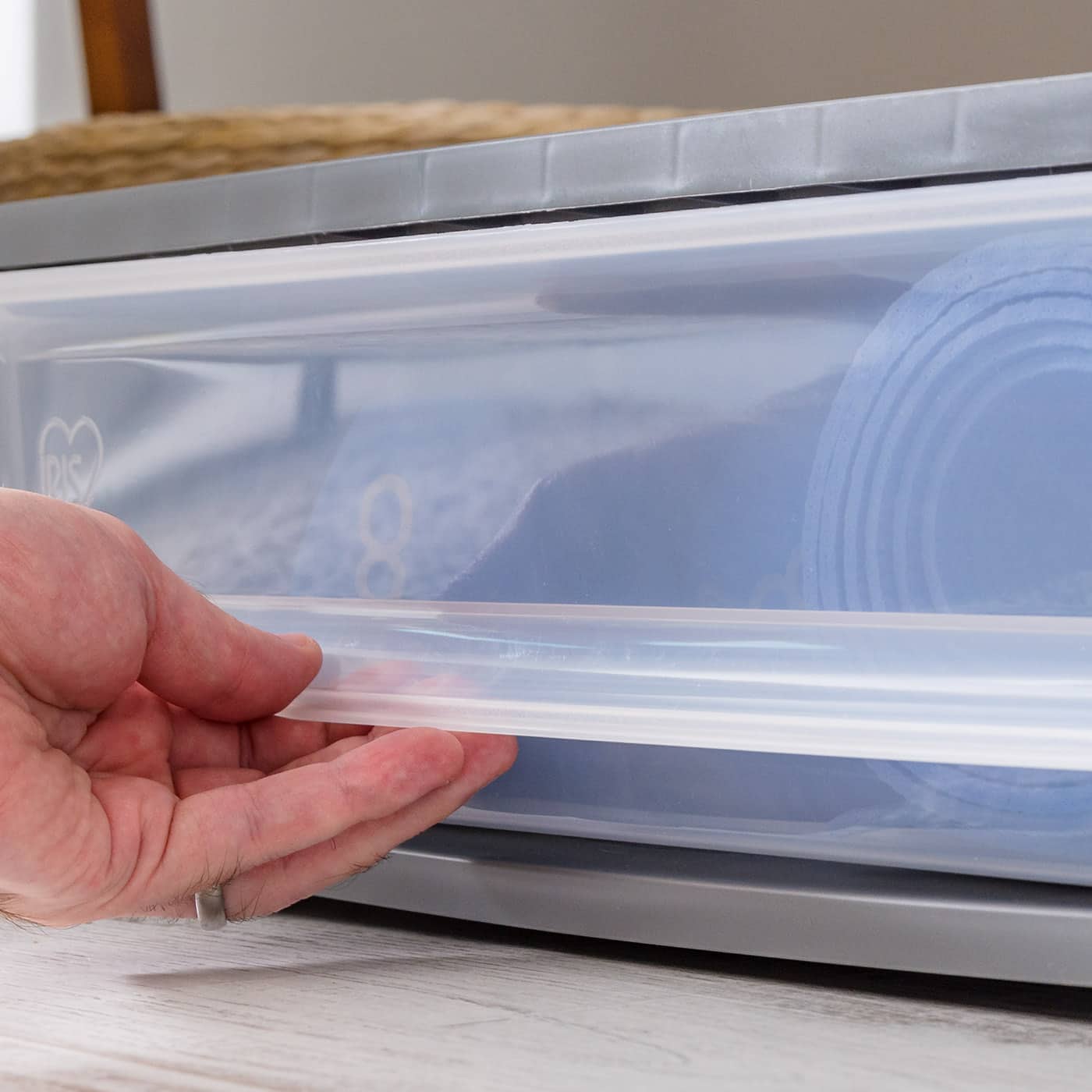 IRIS&#xAE; 27.5qt. Gray &#x26; Clear Underbed Storage Drawer