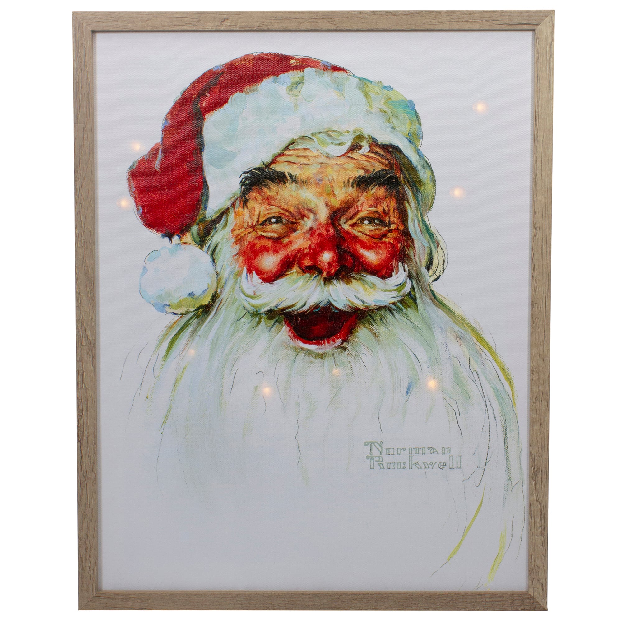 19" LED Lighted Norman Rockwell 'Santa Claus' Christmas Wall Art