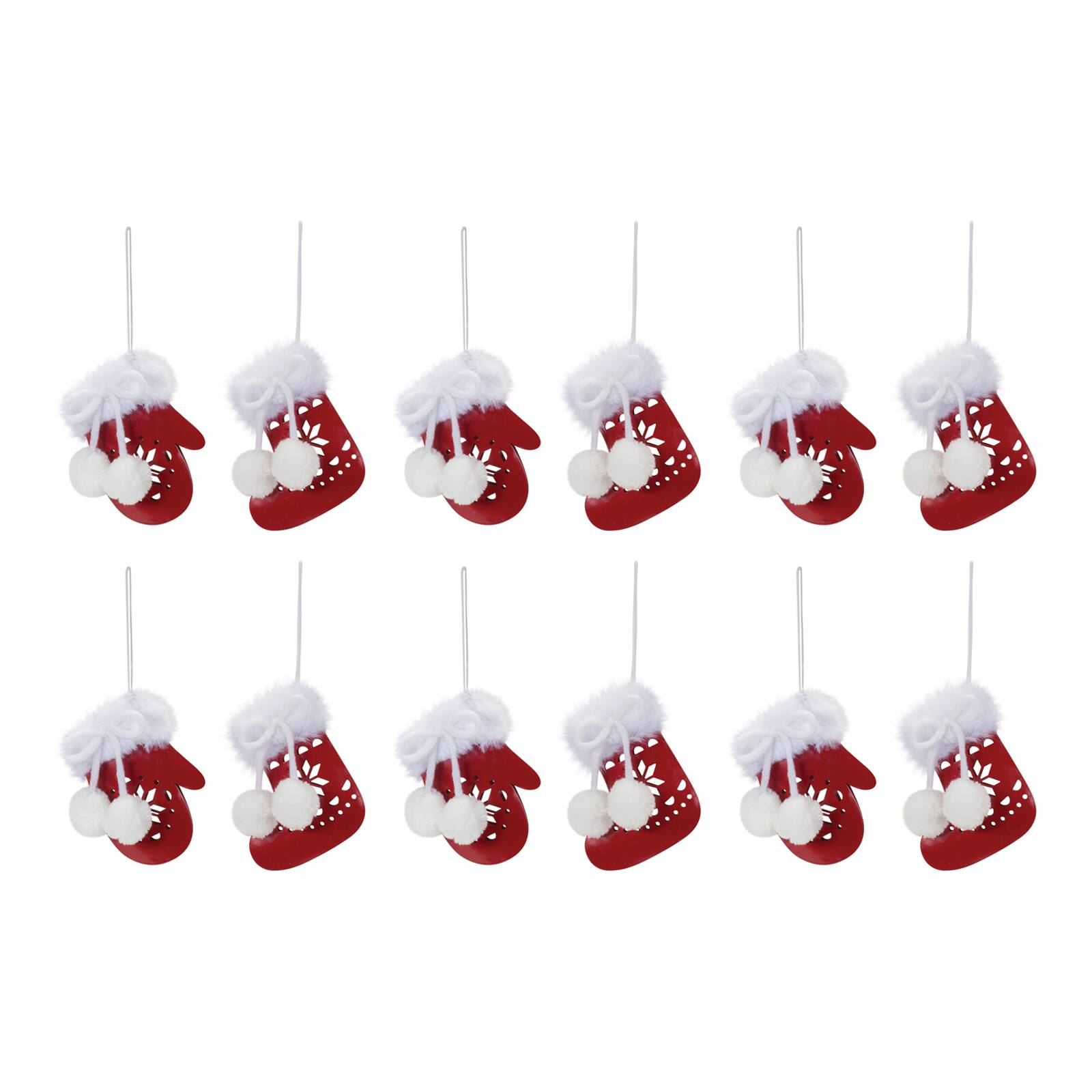 12ct. 4&#x22; Snowflake Mitten and Stocking Ornament Set