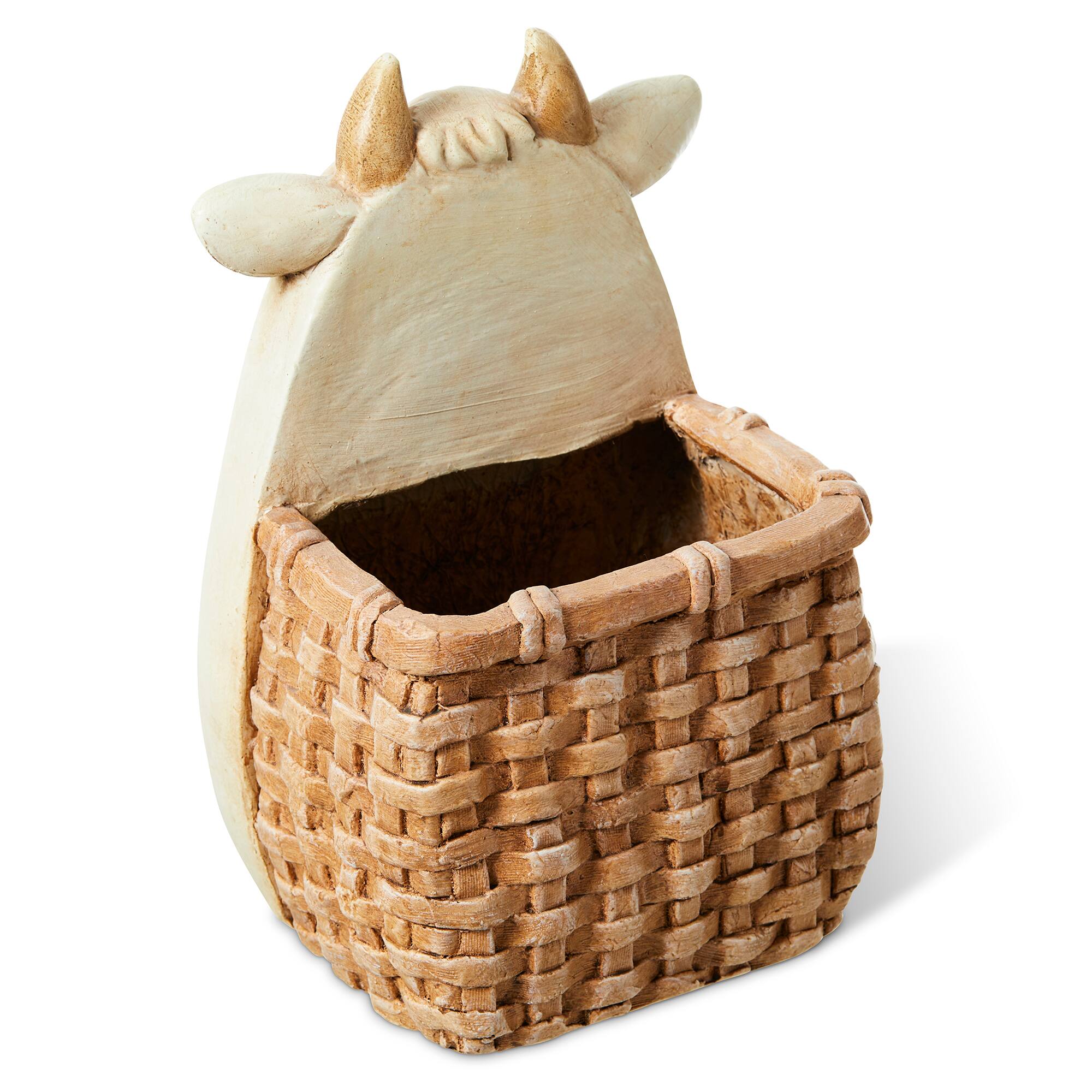 Glitzhome&#xAE; 13&#x22; Cute Cow Statue Planter