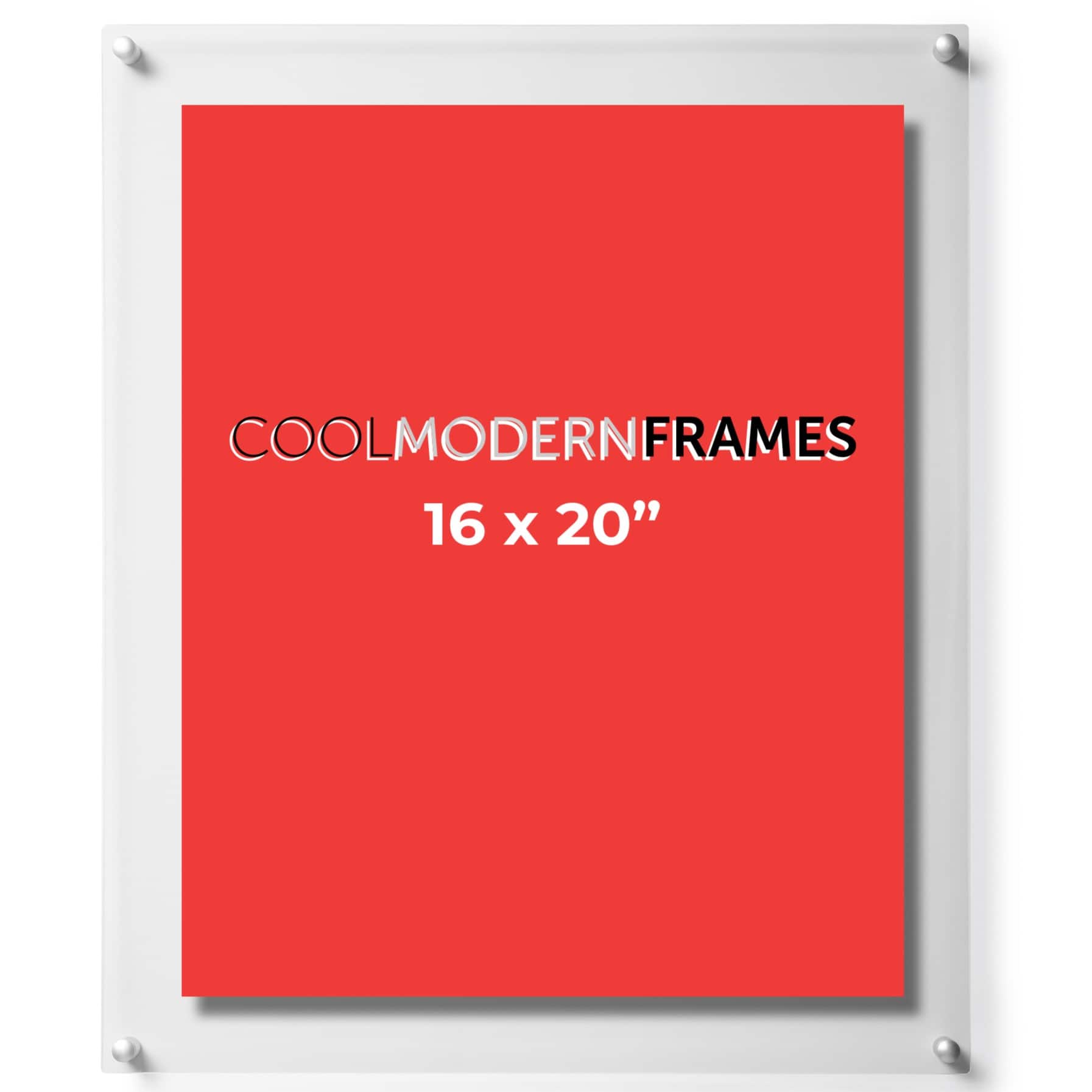 Cool Modern Frames Clear Acrylic Float Frame with Silver Hardware