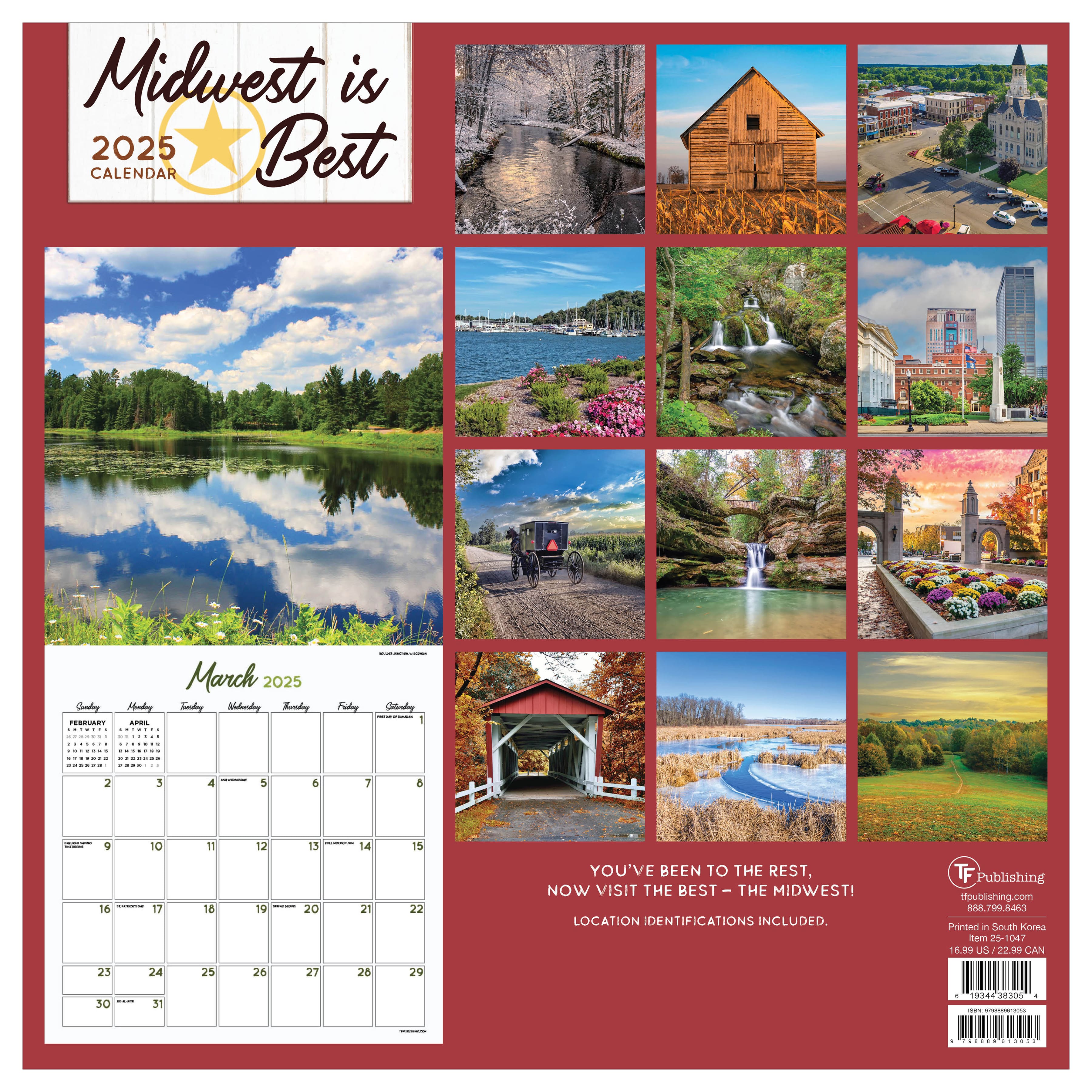 TF Publishing 2025 Midwest Is Best Wall Calendar