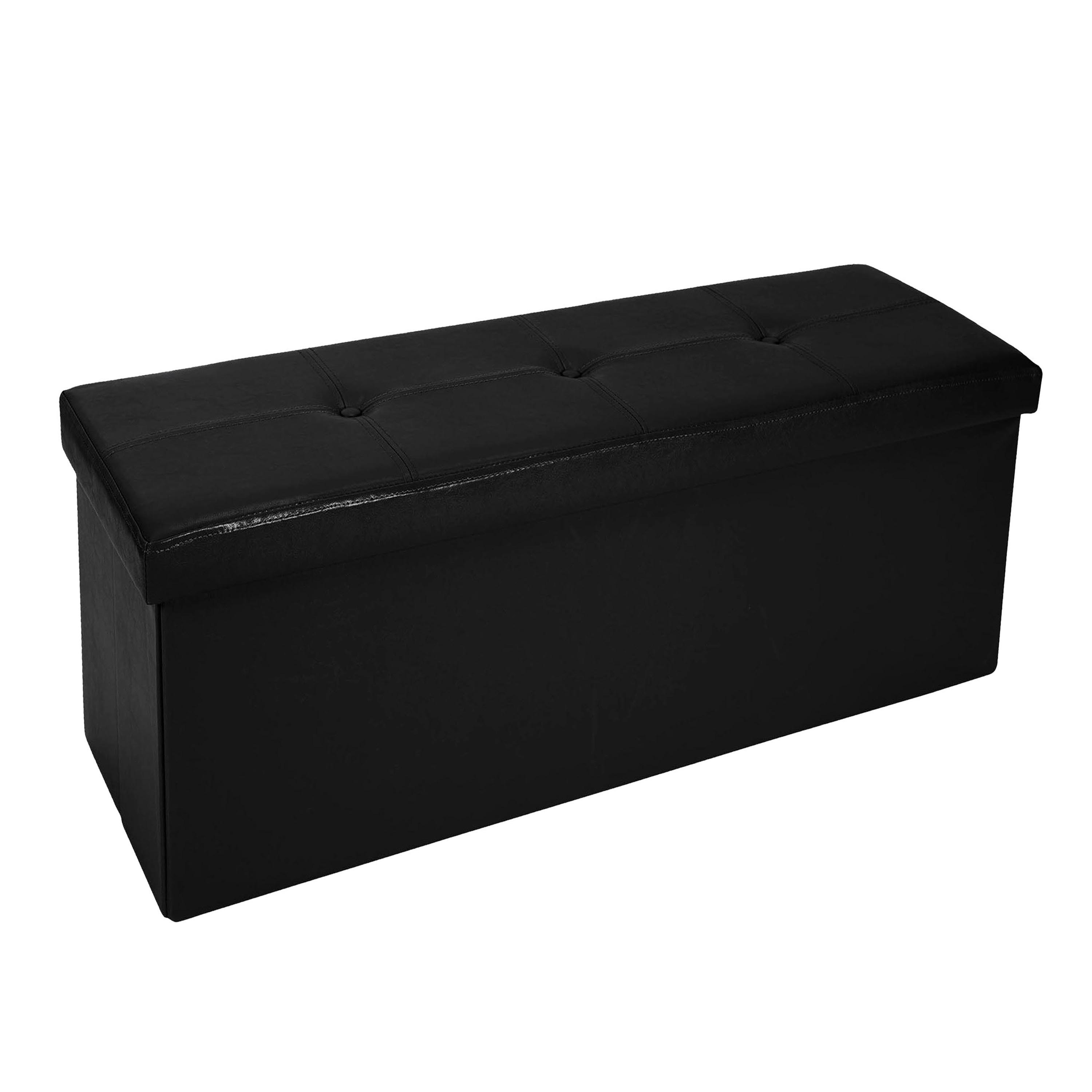 Simplify 44" Faux Leather Triple Folding Storage Ottoman