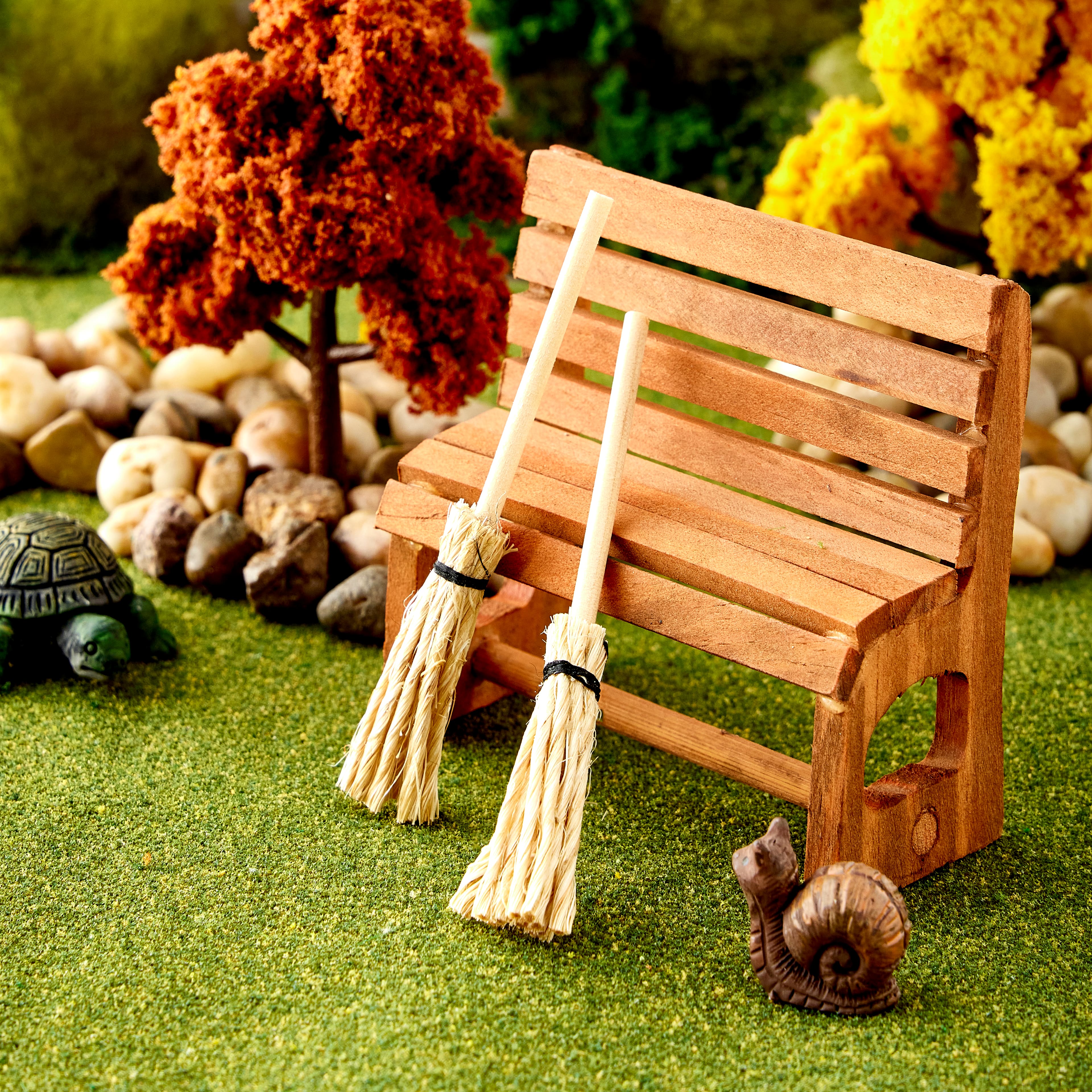 12 Packs: 5 ct. (60 total) Mini Wood Brooms by Make Market&#xAE;