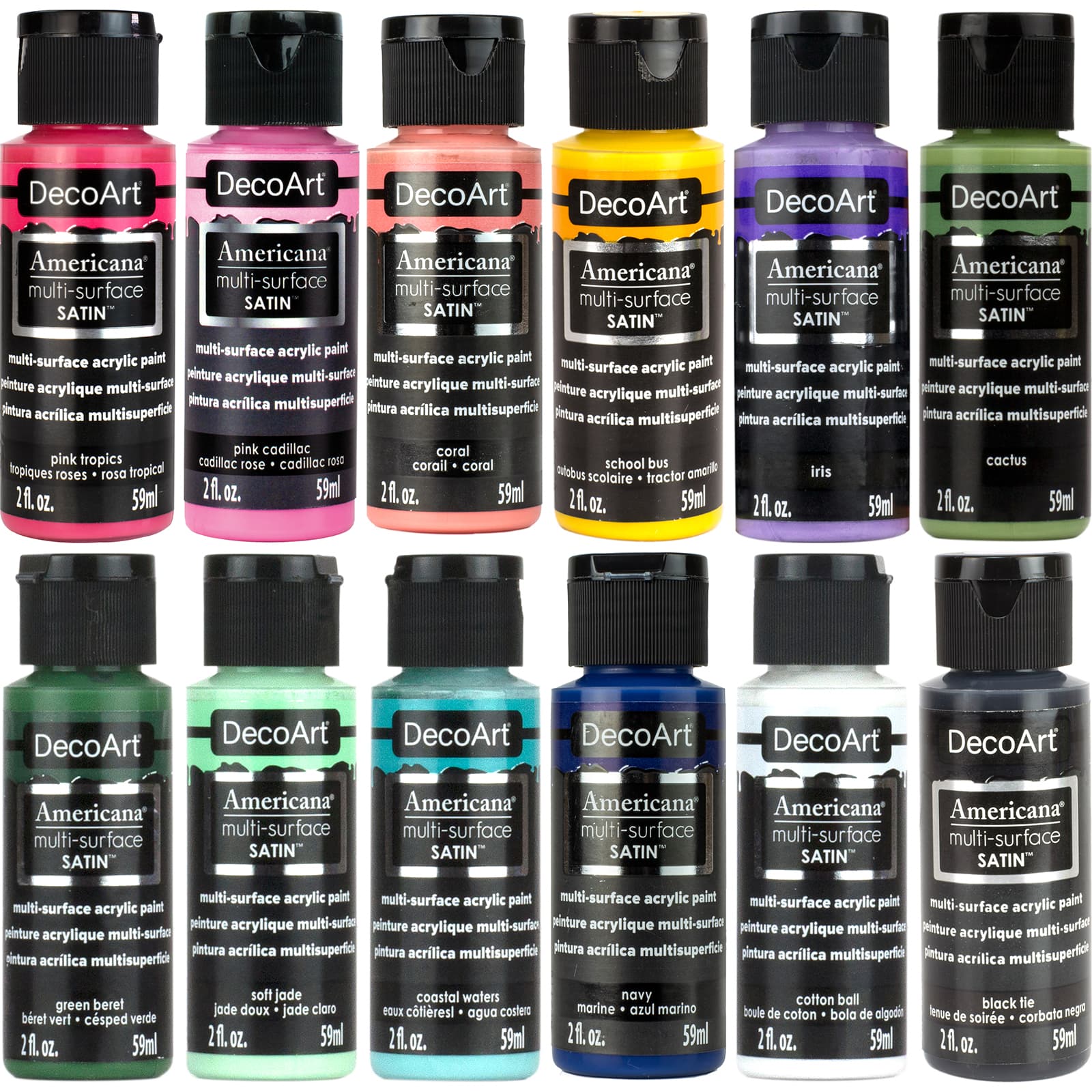 DecoArt® Americana Multi-Surface Satin™ 12 Color Floral Acrylic Paint Set