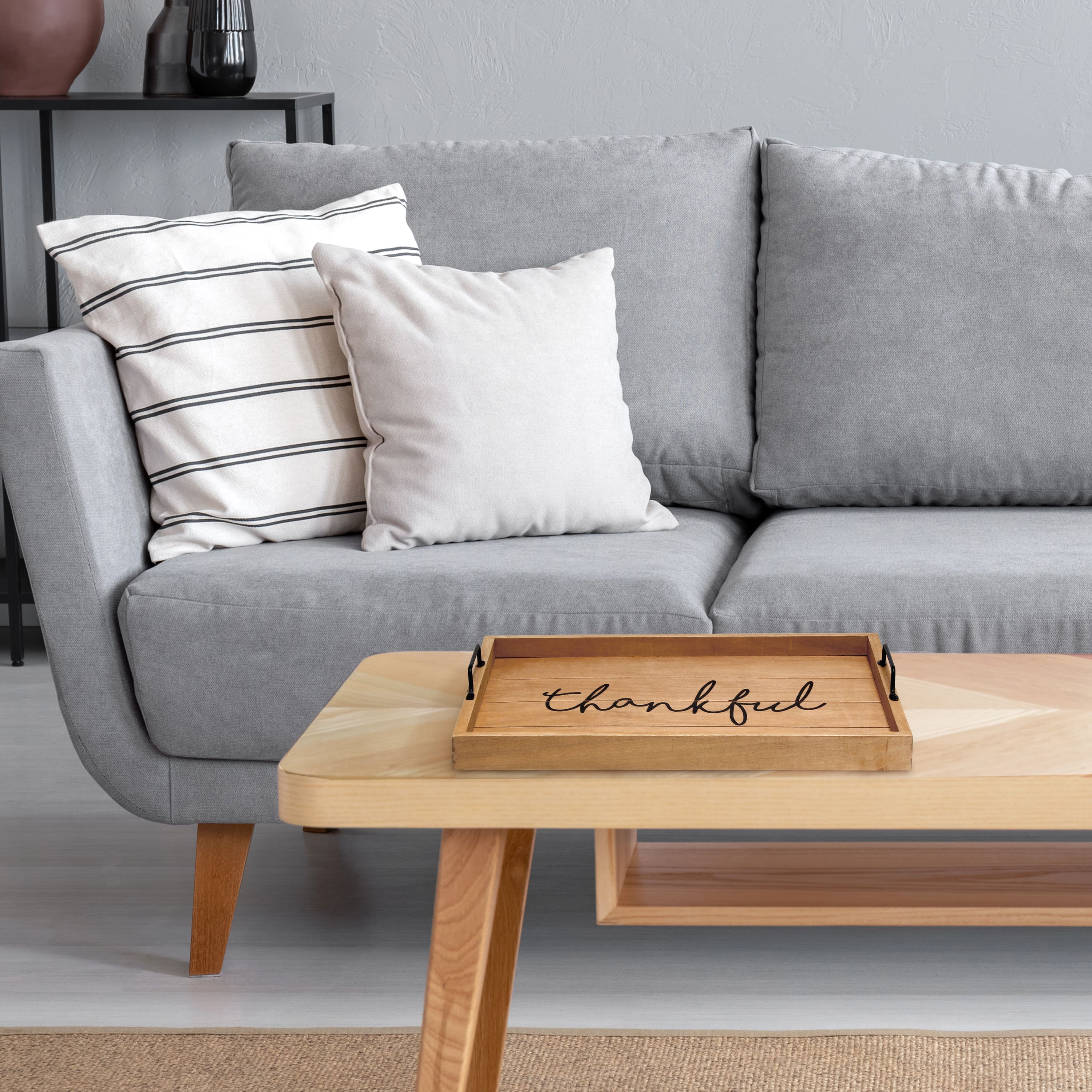 Elegant Designs™ 15.5" Thankful Serving Tray with Handles