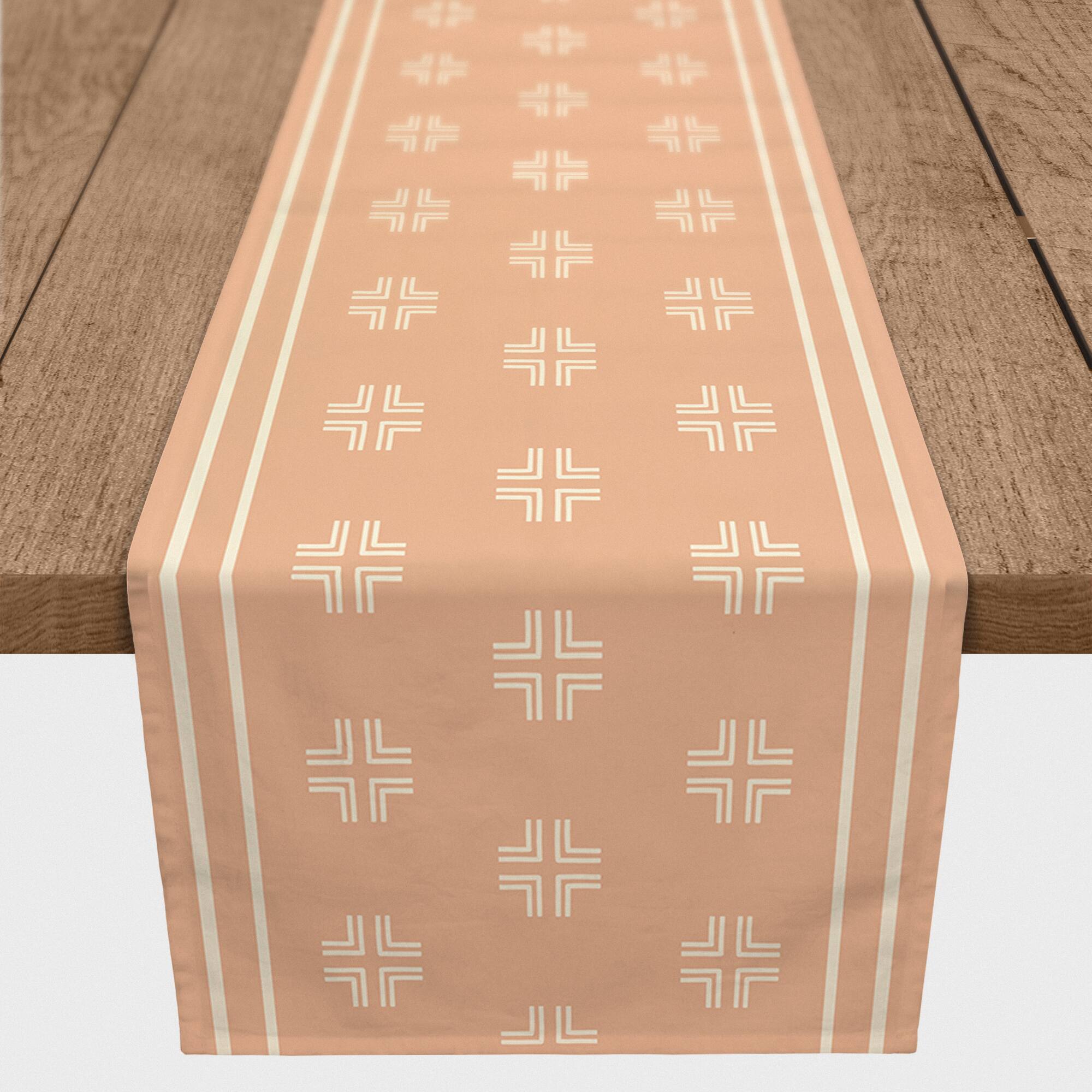 Blush Mudcloth 16" x 90" Cotton Twill Runner