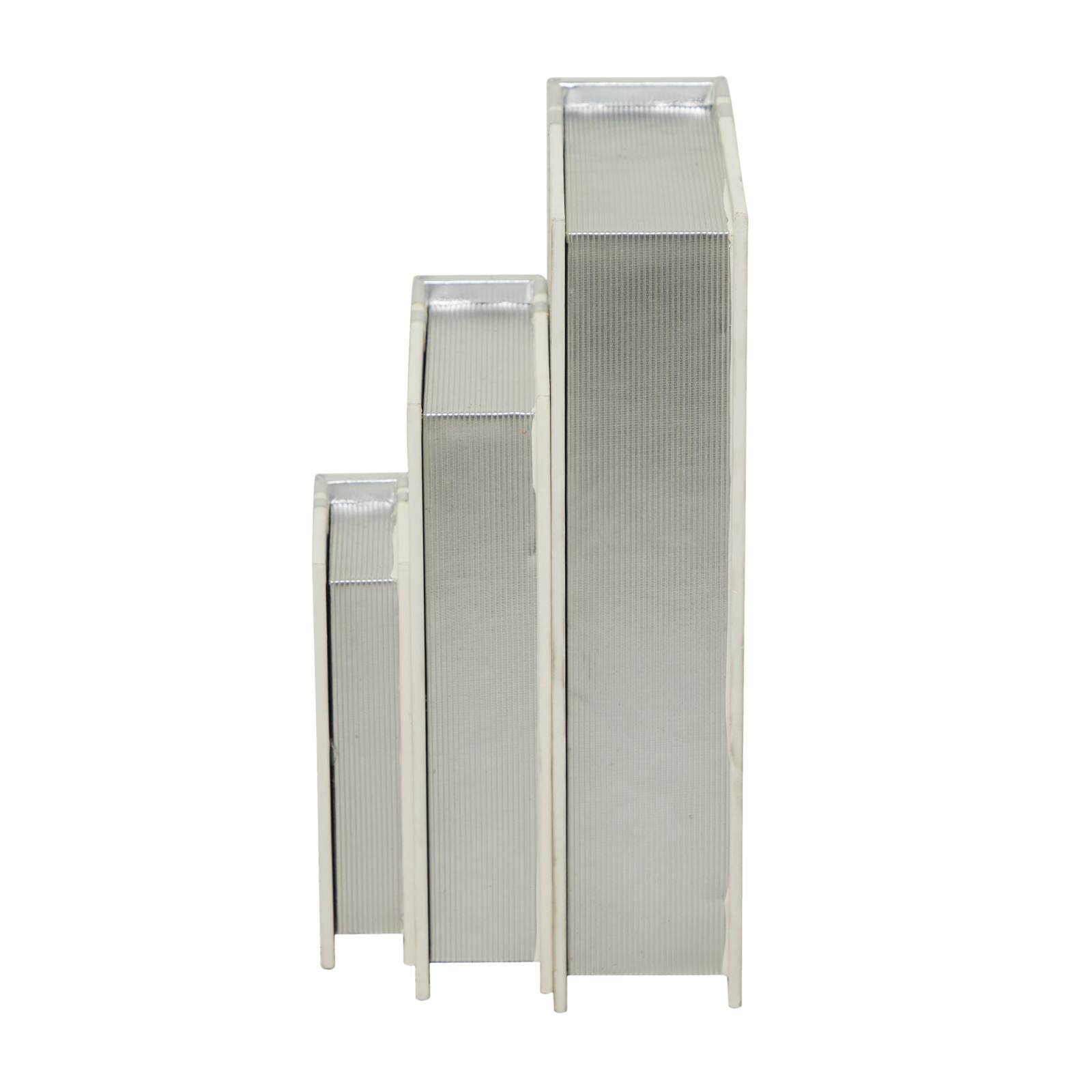 CosmoLiving by Cosmopolitan Silver Faux Leather Faux Book Box with Metallic Finish Set