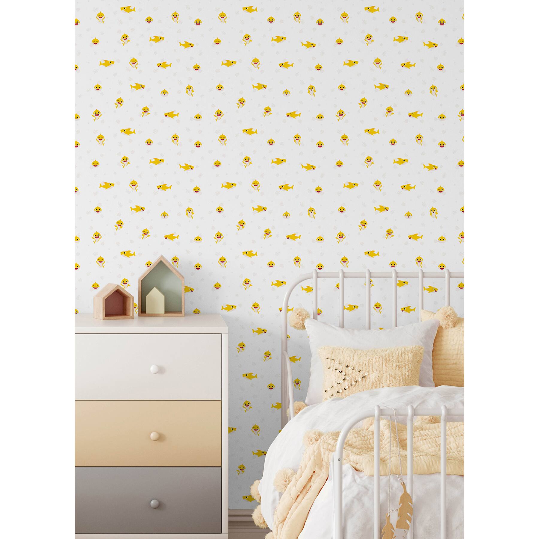 RoomMates Baby Shark Cream Peel & Stick Wallpaper