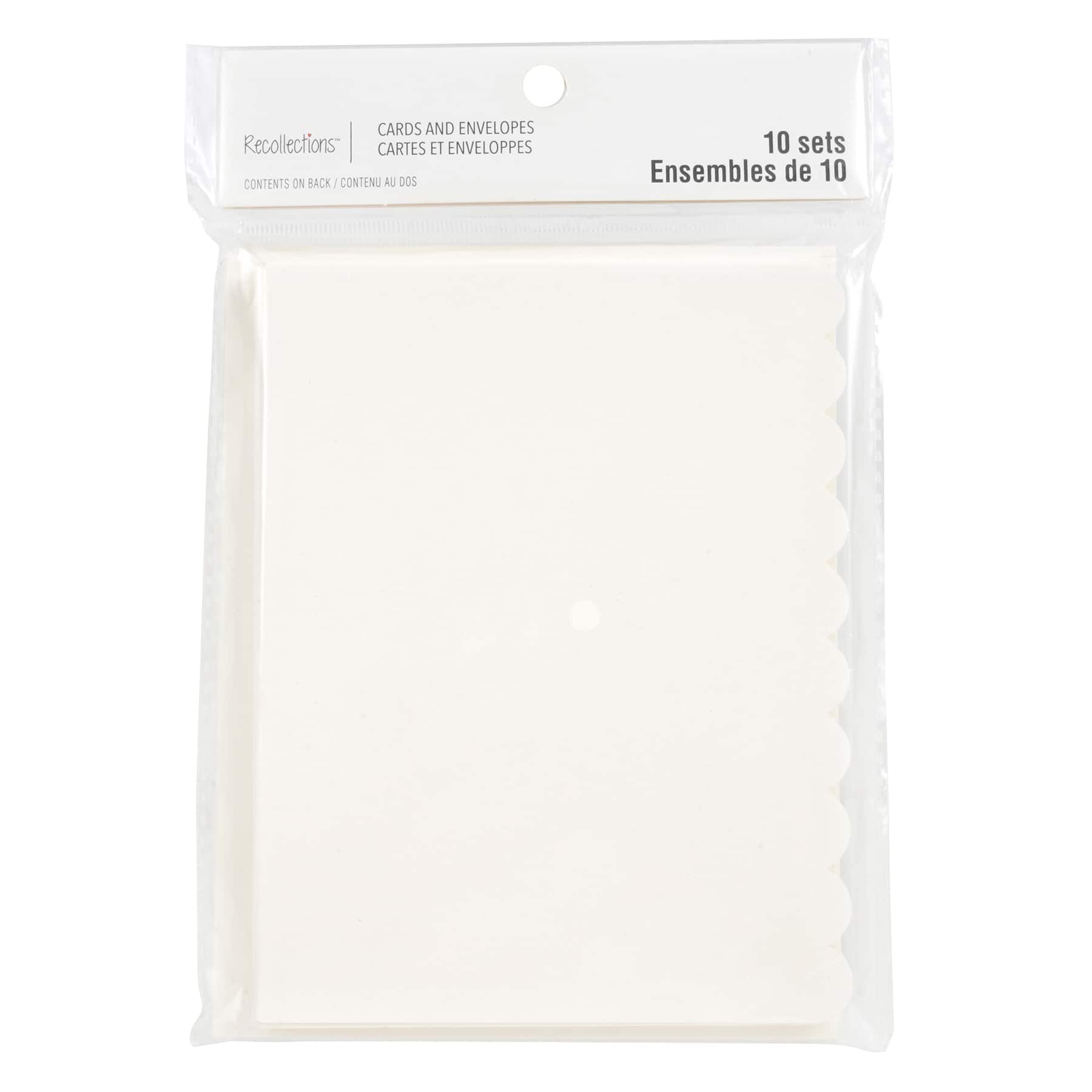 12 Packs: 10 ct. (120 total) 4.25" x 5.5" Ivory Scalloped Cards & Envelopes by Recollections™