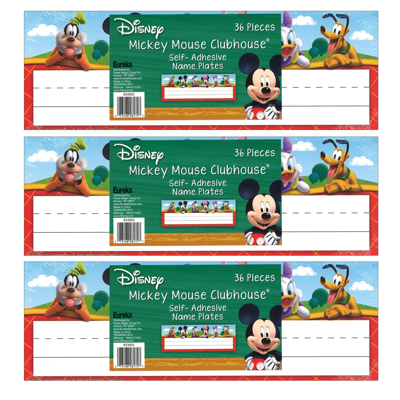 Find the Eureka® Mickey Mouse Clubhouse® Self-Adhesive Name Plates, 3 Packs of 36 at Michaels.com