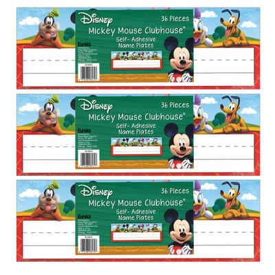 Eureka® Mickey Mouse Clubhouse® Self-Adhesive Name Plates, 3 Packs of ...