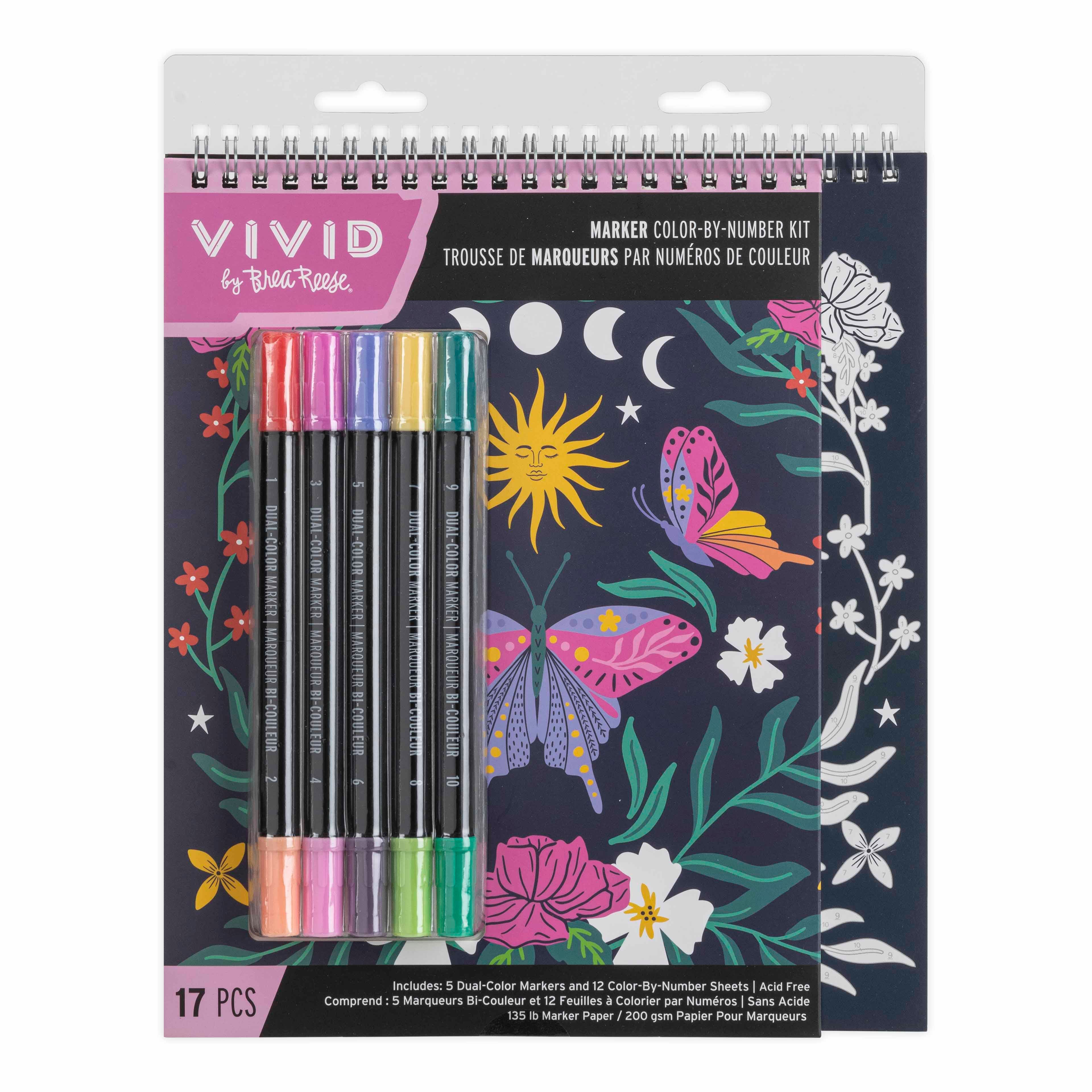 VIVID by Brea Reese&#xAE; Botanical Marker Color-by-Number Kit