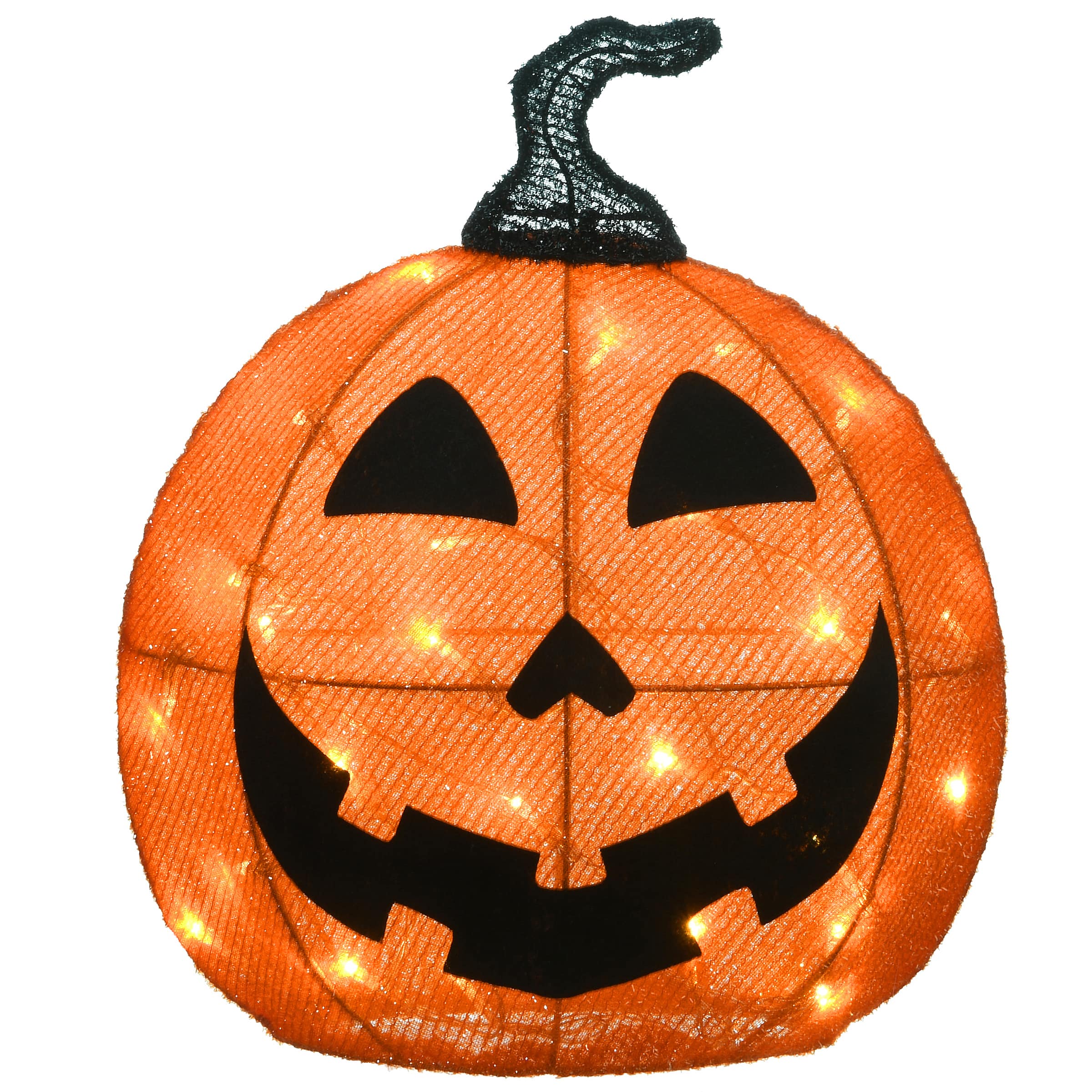 16" Orange LED Happy Jack-O-Lantern Halloween Decor