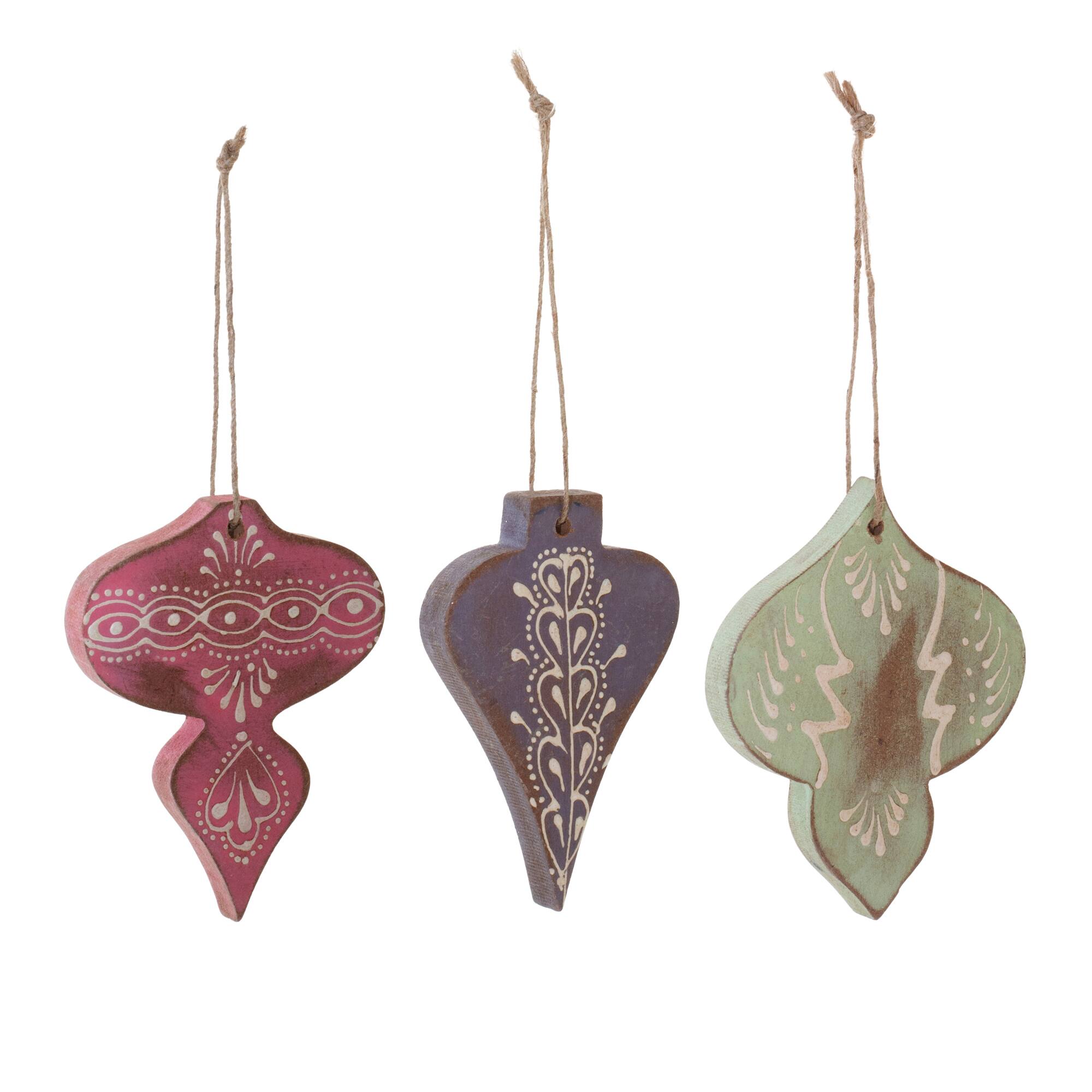 Multicolor Finial Ornament Set