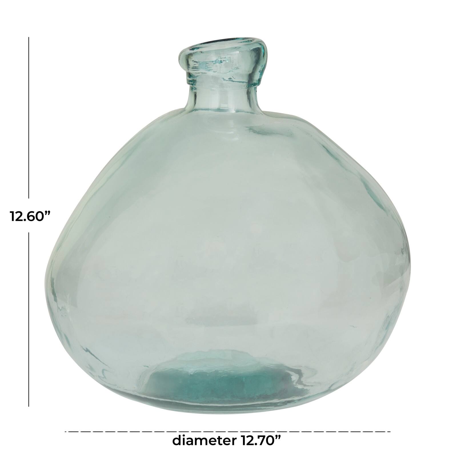 Blue Recycled Glass Handmade Spanish Vase 13&#x22; x 13&#x22; x 13&#x22;