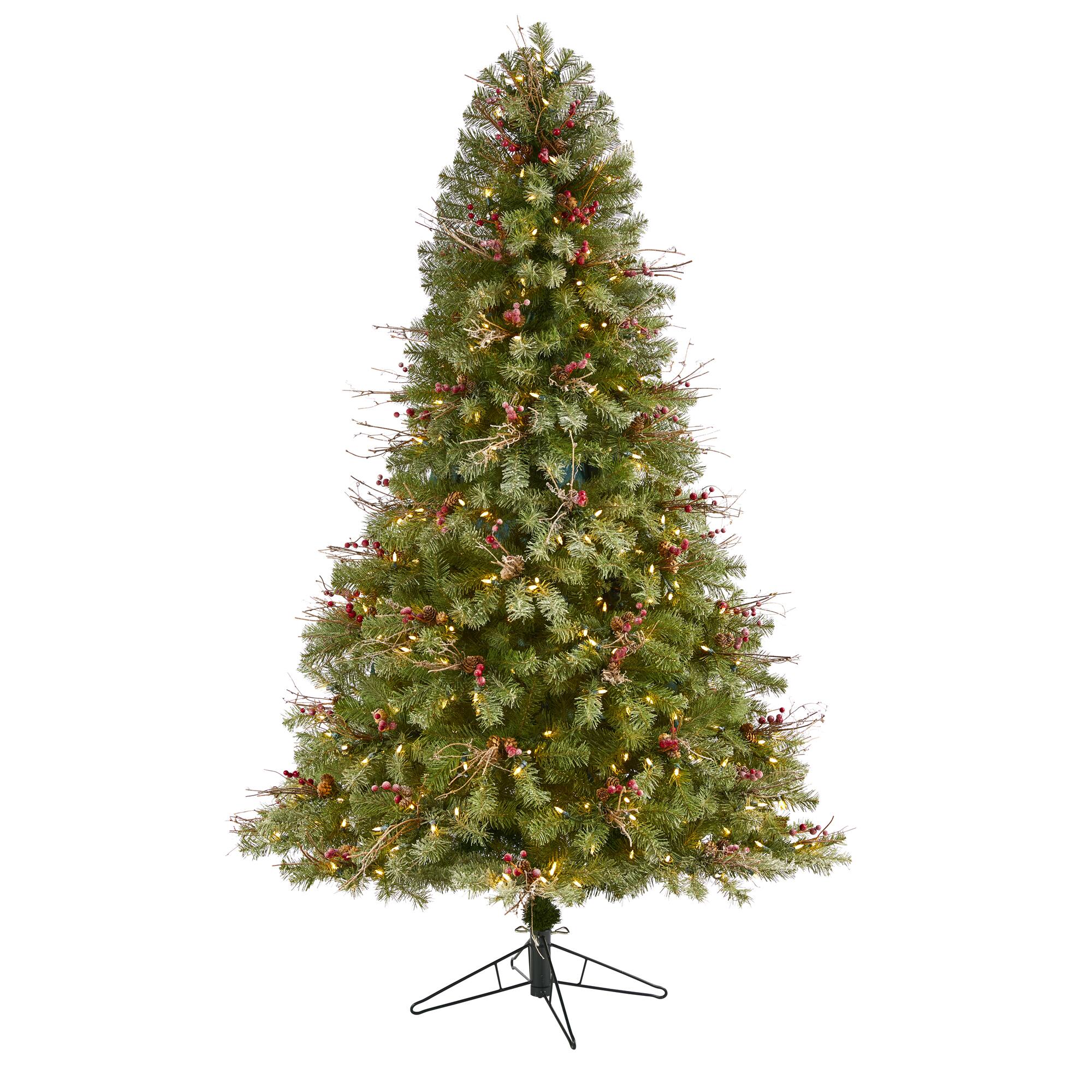 6.5Ft Pre-Lit Artificial Christmas Tree with Clear LED 