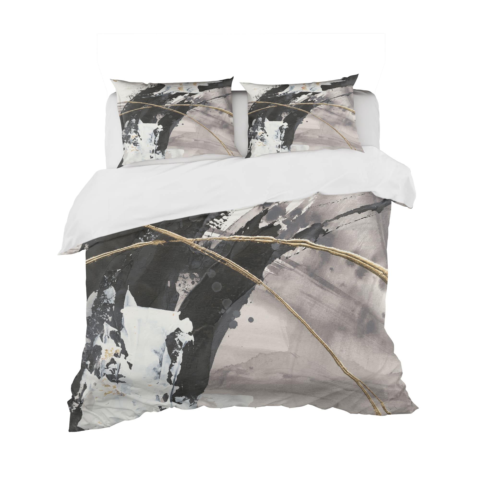 Designart &#x27;Glam Painted Arcs I&#x27; Glam Bedding Set - Duvet Cover &#x26; Shams