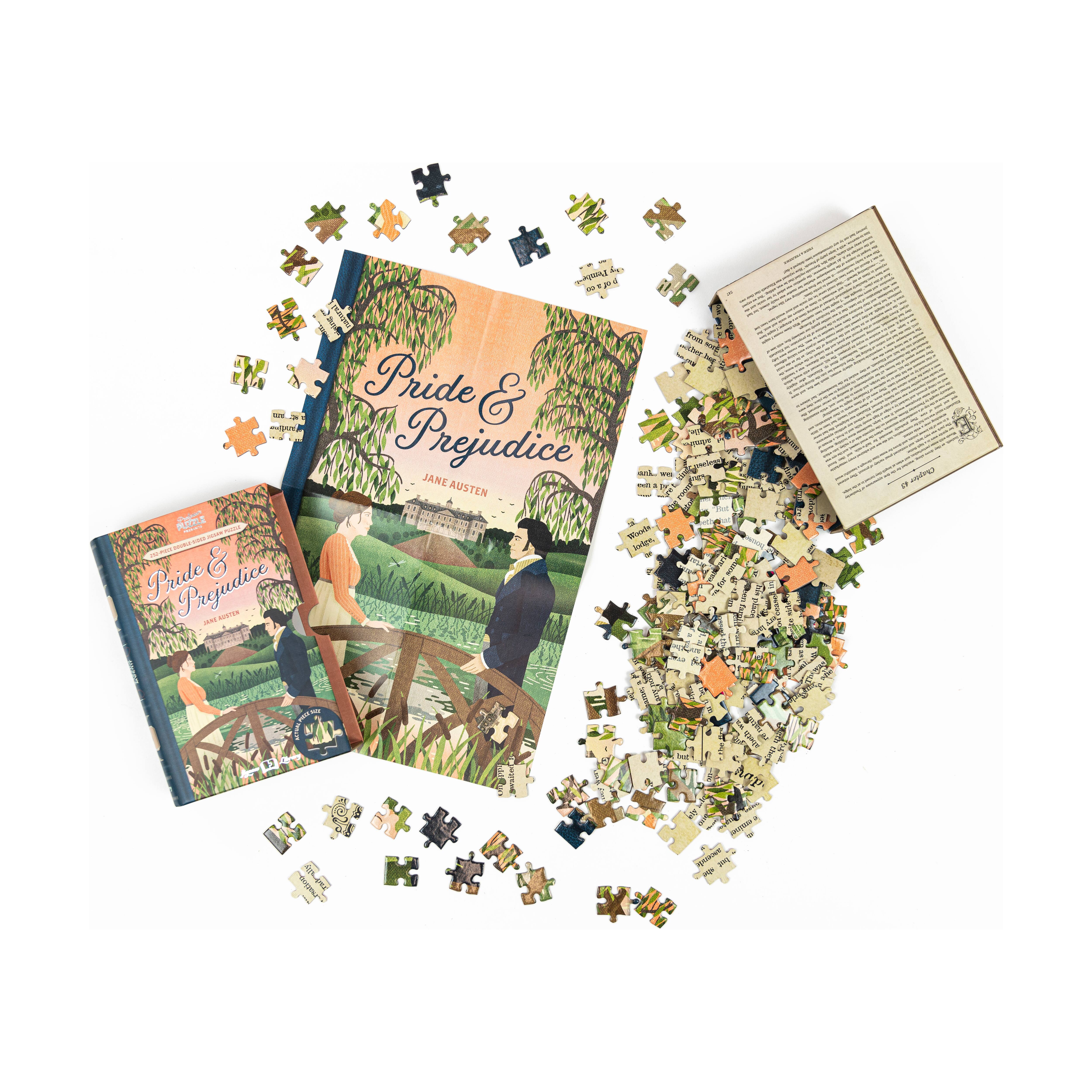 Jane Austen&#x27;s Pride &#x26; Prejudice Double-Sided Jigsaw Puzzle: 252 Pcs