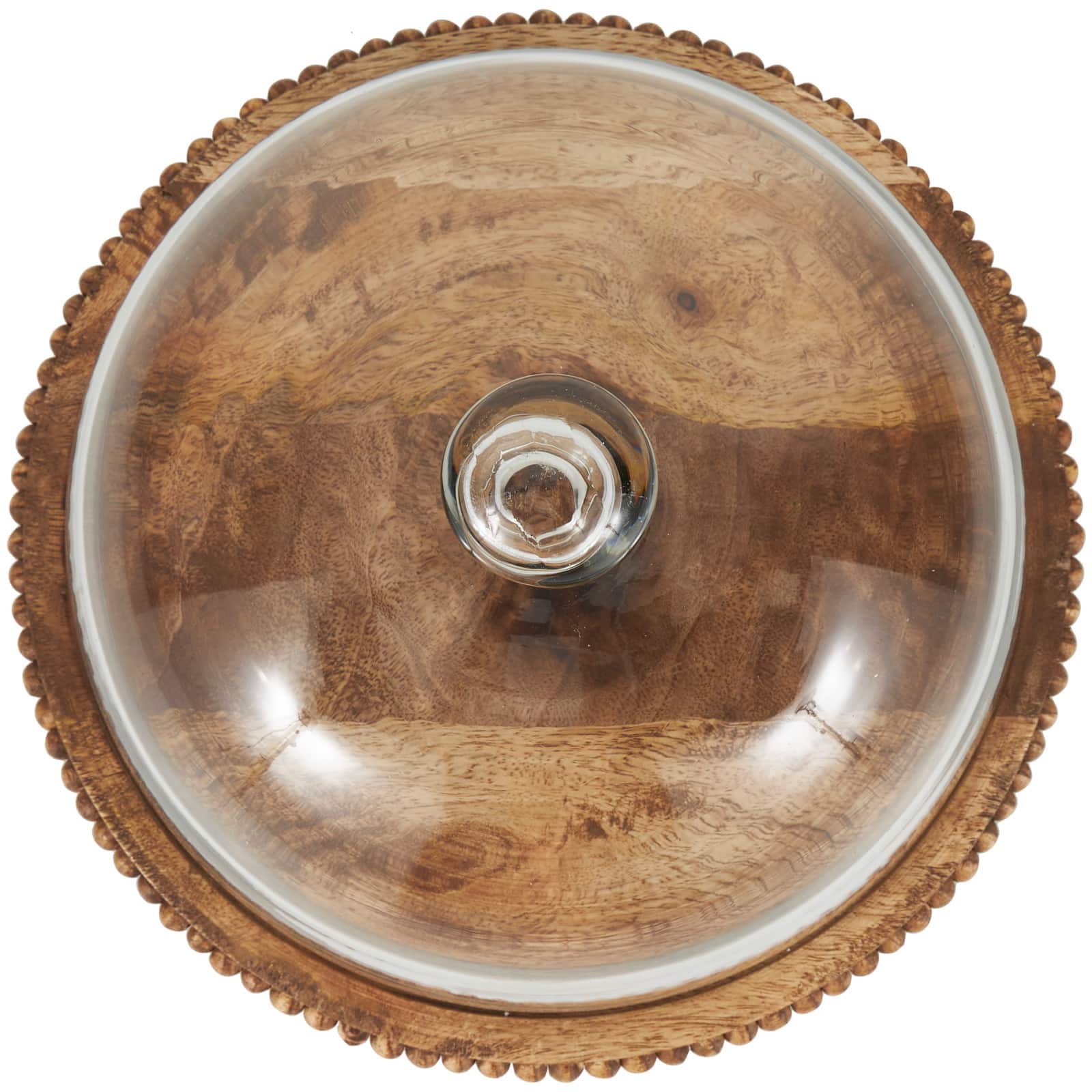 11" Brown Wood Cake Stand
