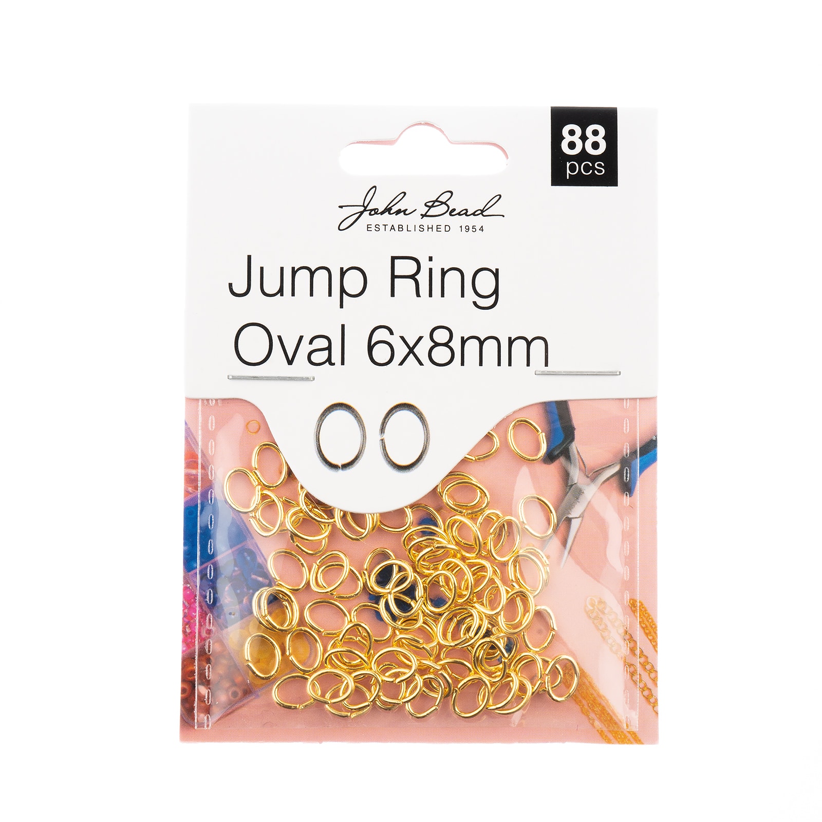 John Bead Must Have Findings 8mm Jump Rings, 88ct.