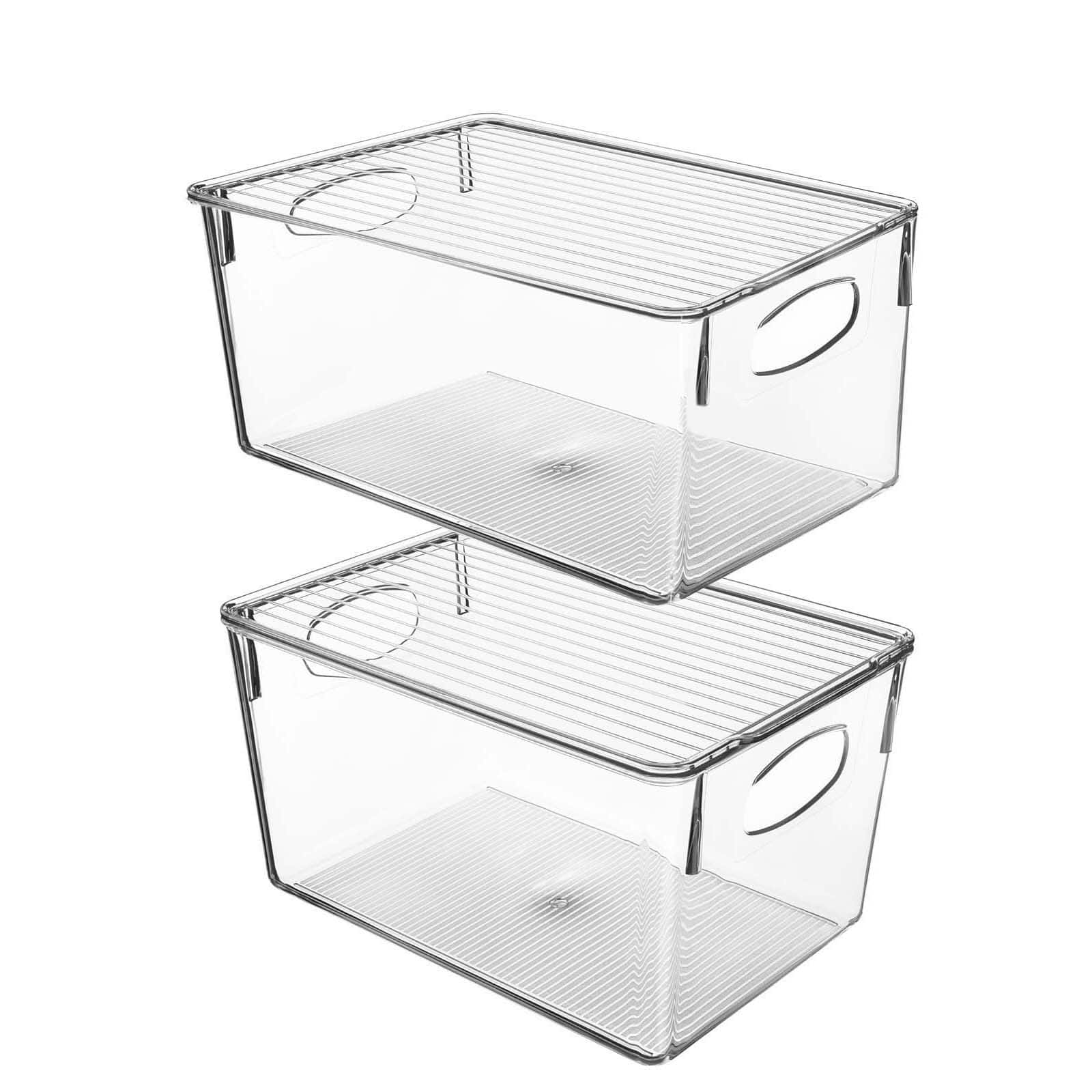 Sorbus Clear Storage Bins with Lids, 2ct.