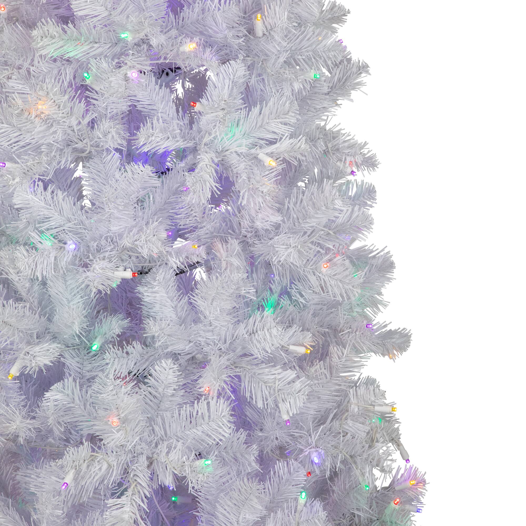 7.5ft. Pre-Lit White Winston Pine Pencil Artificial Christmas Tree, Multi LED Lights