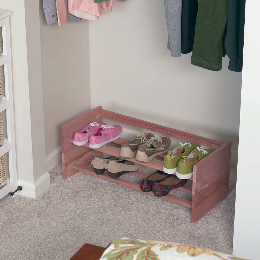 Household Essentials CedarFresh Stackable Cedar Shoe Rack