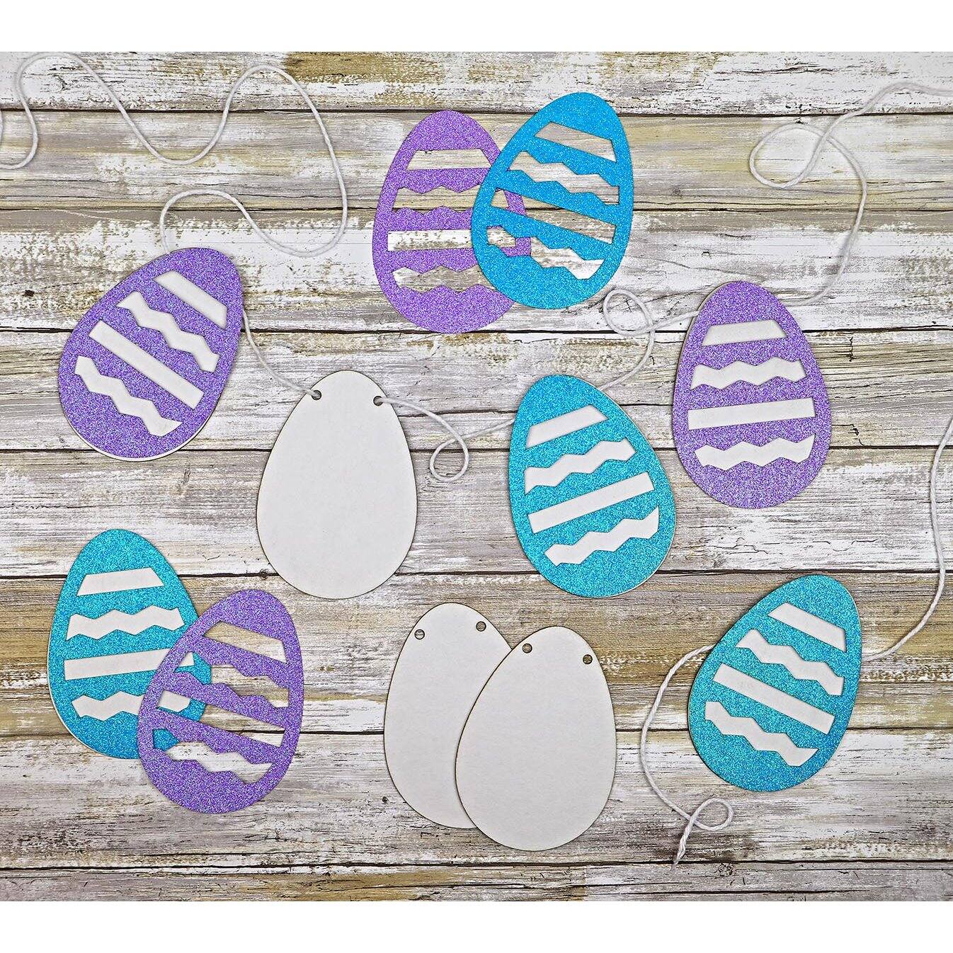 PA Paper&#x2122; Accents 5&#x27;&#x27; Easter Egg Chipboard &#x26; Glitter Pennant, 16ct.