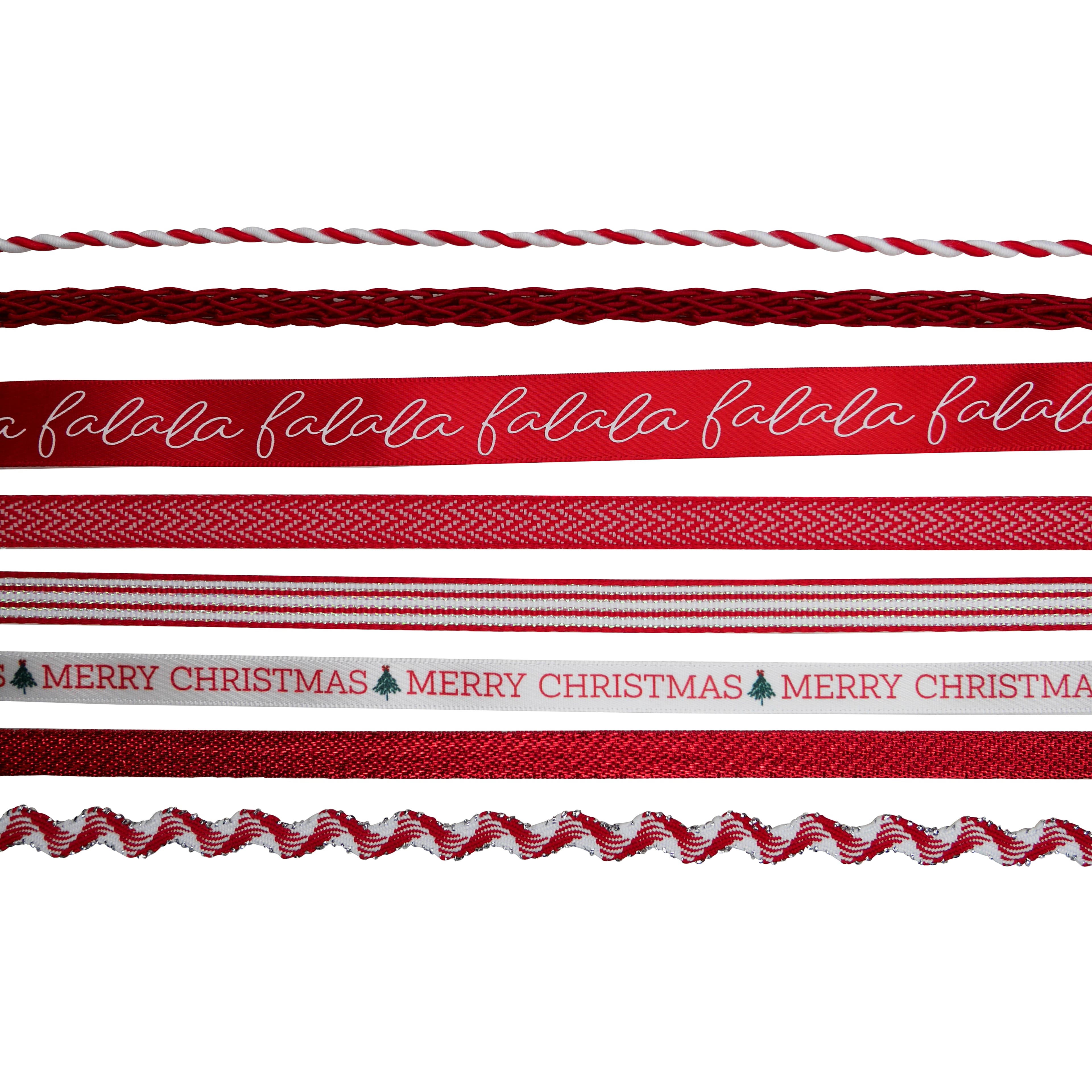 8ft. Red &#x26; White Value Pack Ribbon by Celebrate It&#xAE; Christmas