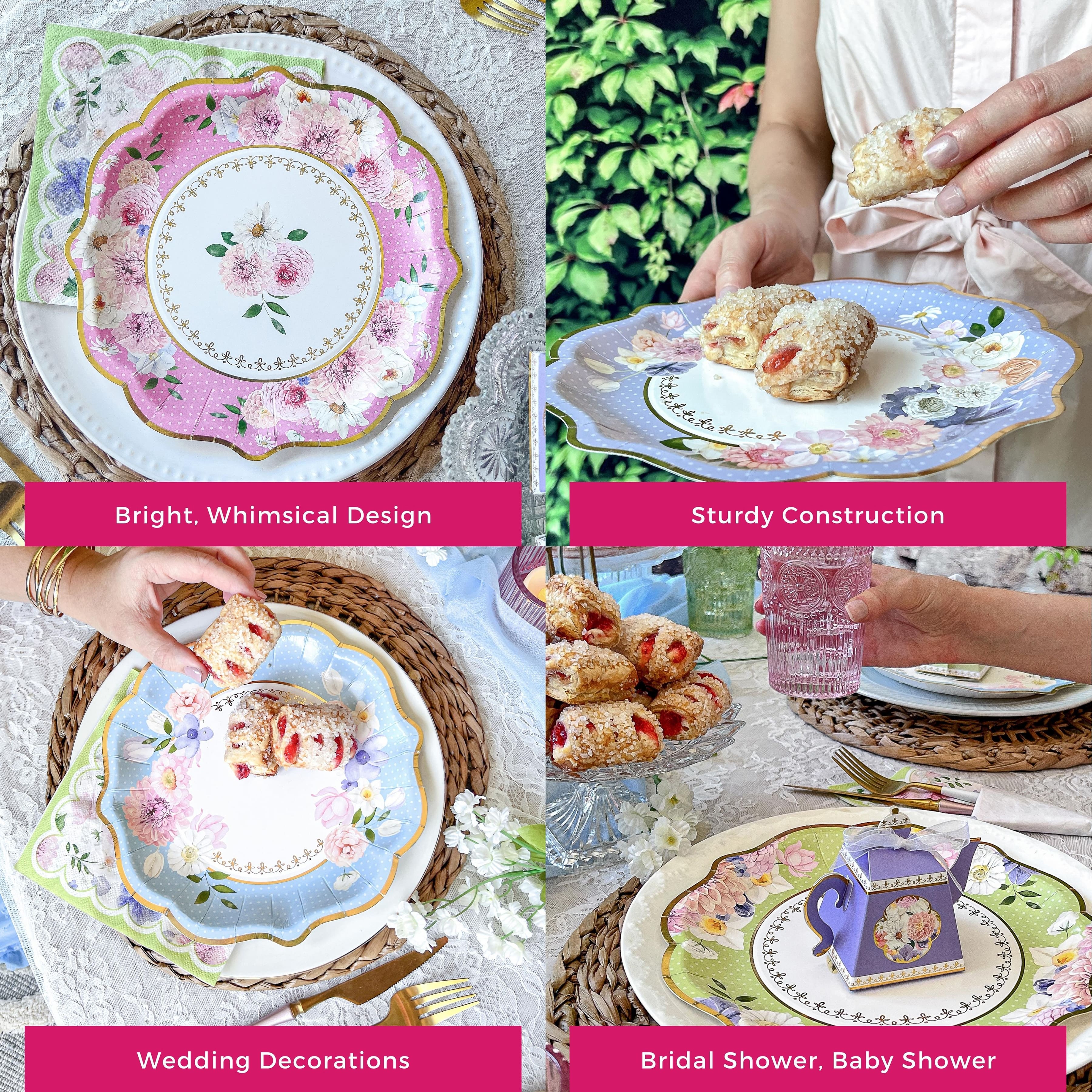 Kate Aspen&#xAE; Tea Time Party 9&#x22; Assorted Premium Paper Plates Set