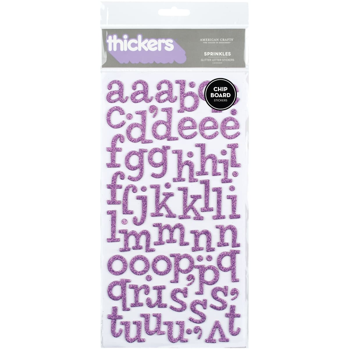 American Crafts™ Lavender Glitter Chipboard Alphabet Stickers Michaels