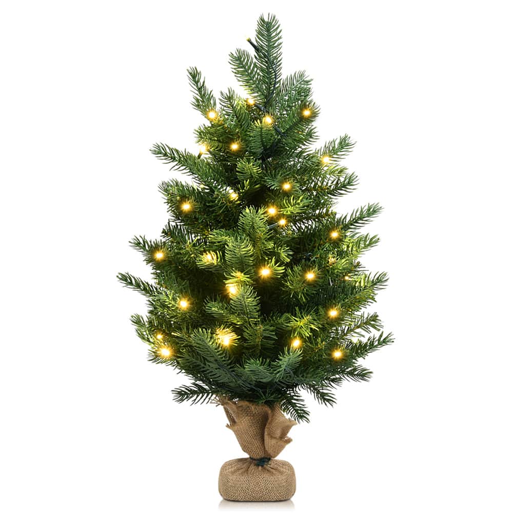 Costway 2ft. Pre‑Lit Tabletop Fir Artificial Christmas Tree with Timer LED Lights
