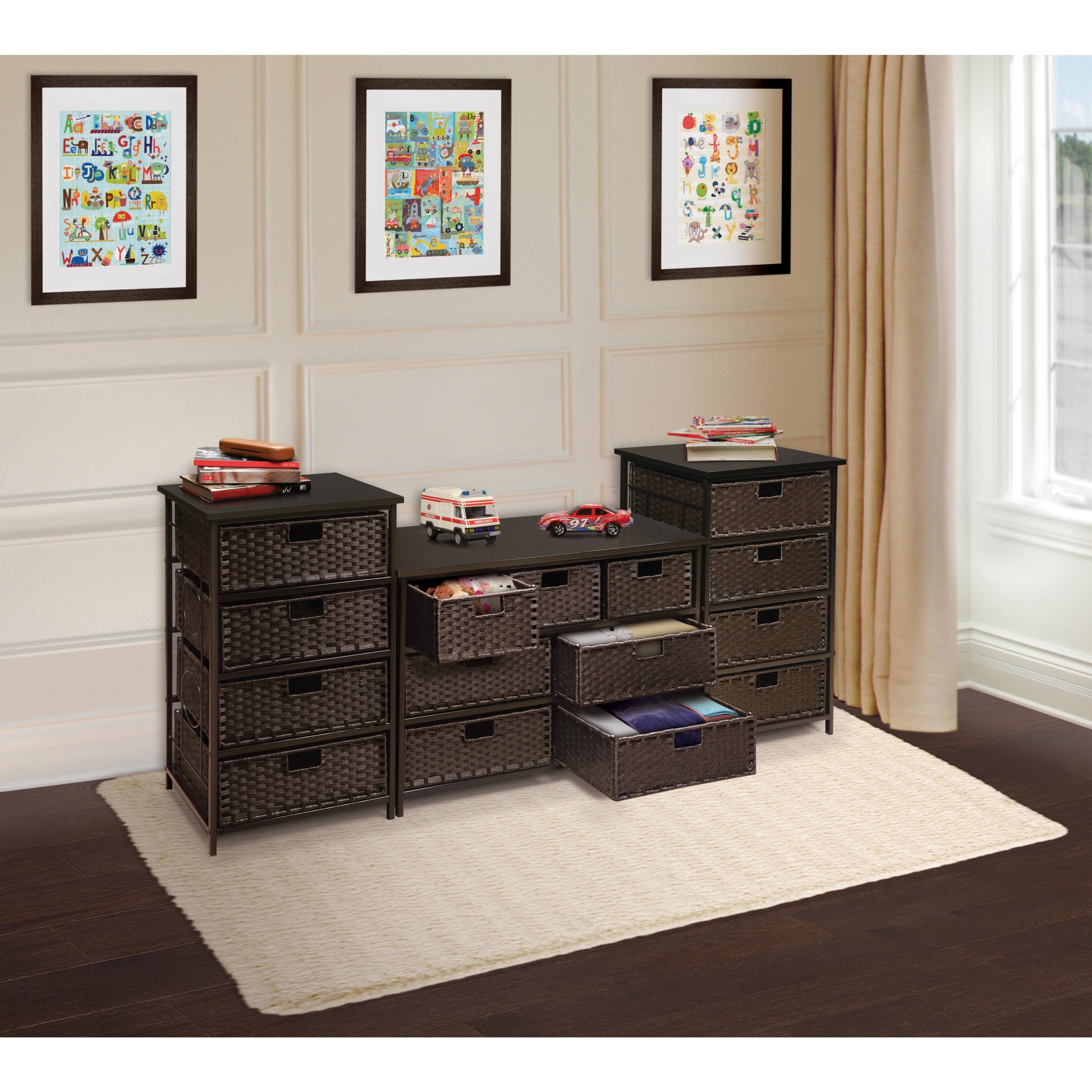 Badger Basket August Collection Tall Espresso Four Basket Storage Unit