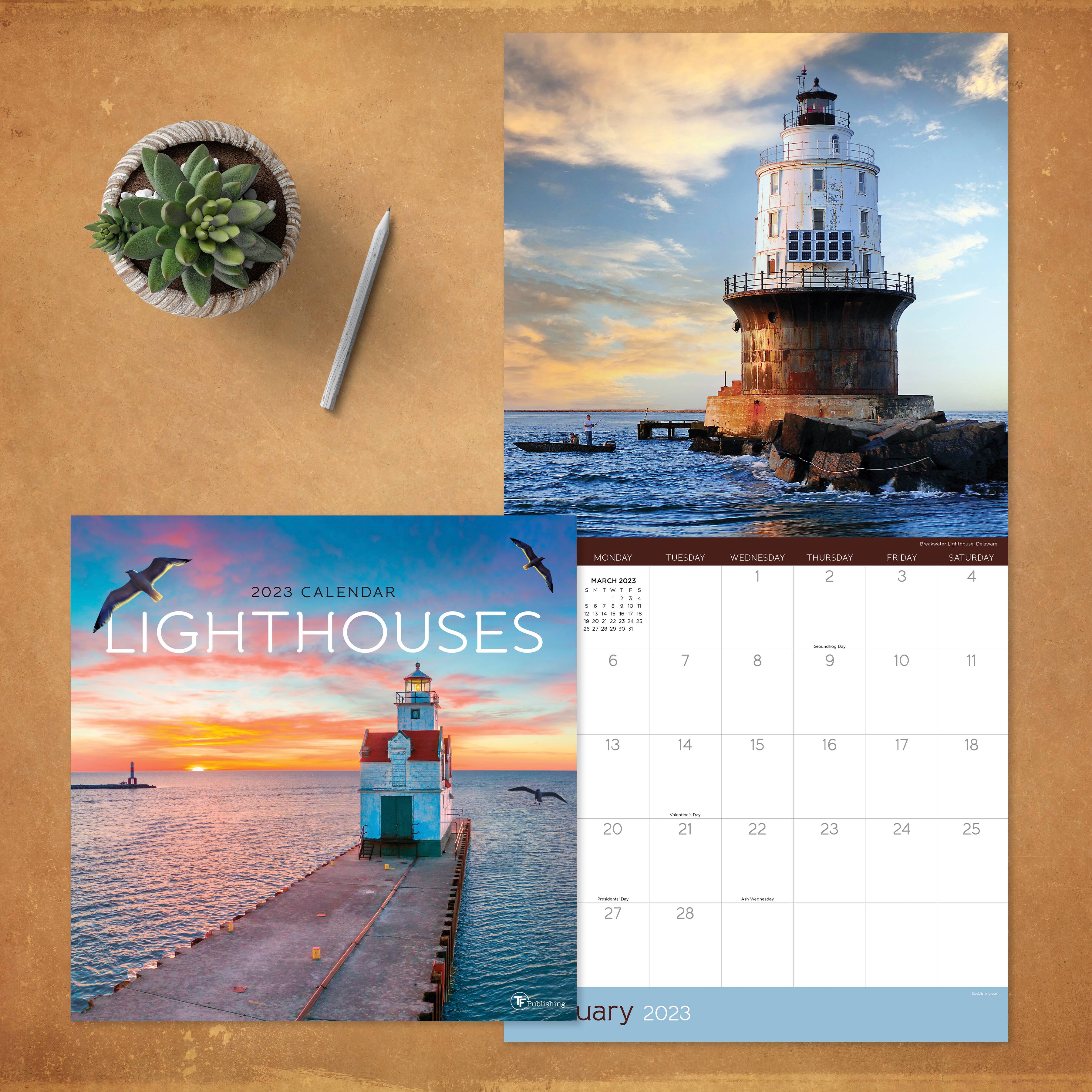 TF Publishing 2023 Lighthouses Wall Calendar Wall Calendars Michaels