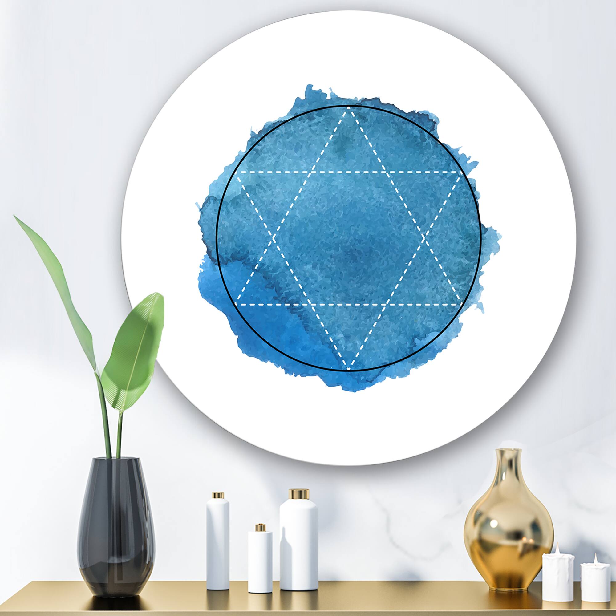 Designart - Symbol of Alchemy and Sacred Geometry III - Bohemian &#x26; Eclectic Metal Circle Wall Art