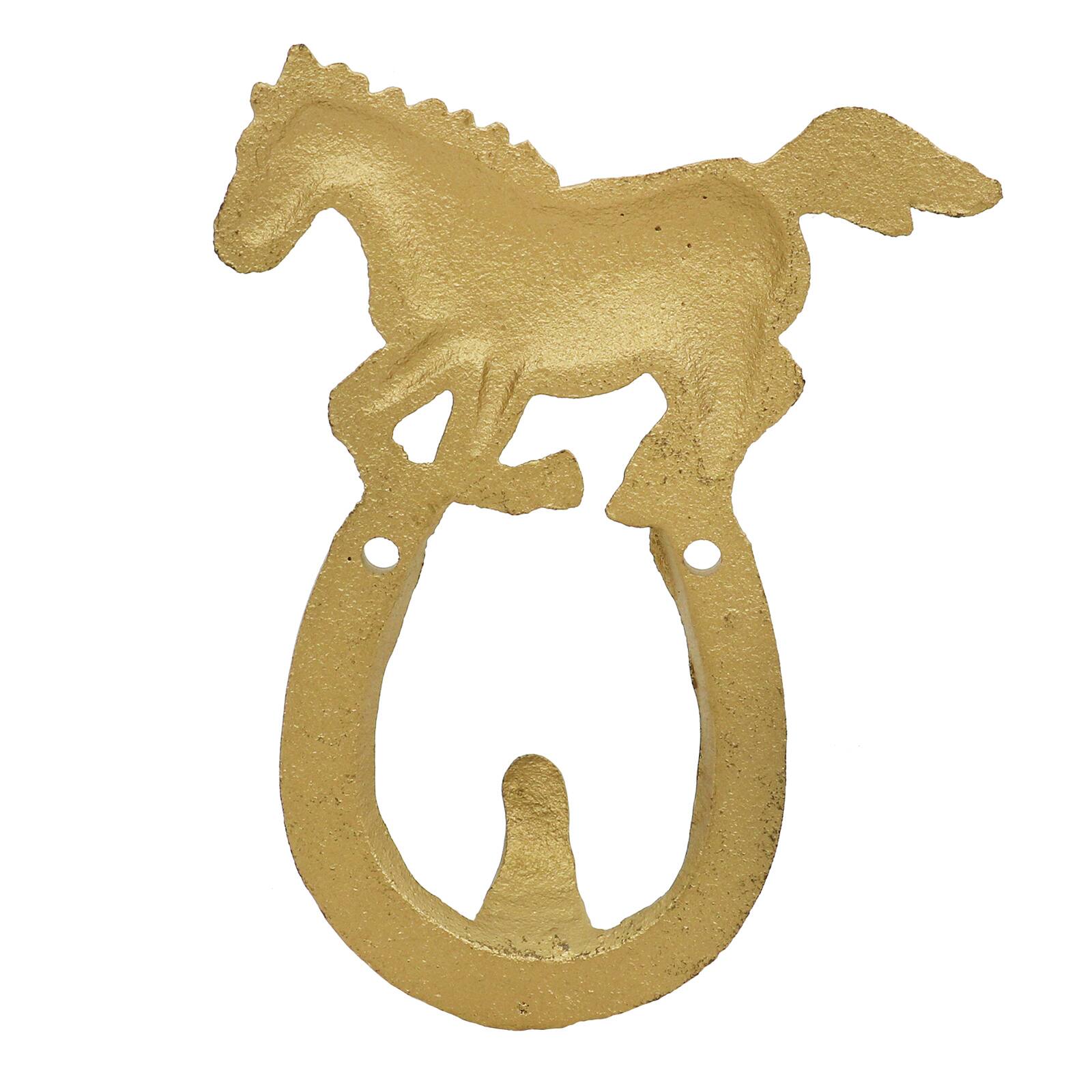 5.25&#x22; Gold Horse Metal Wall Hook by Ashland&#xAE;