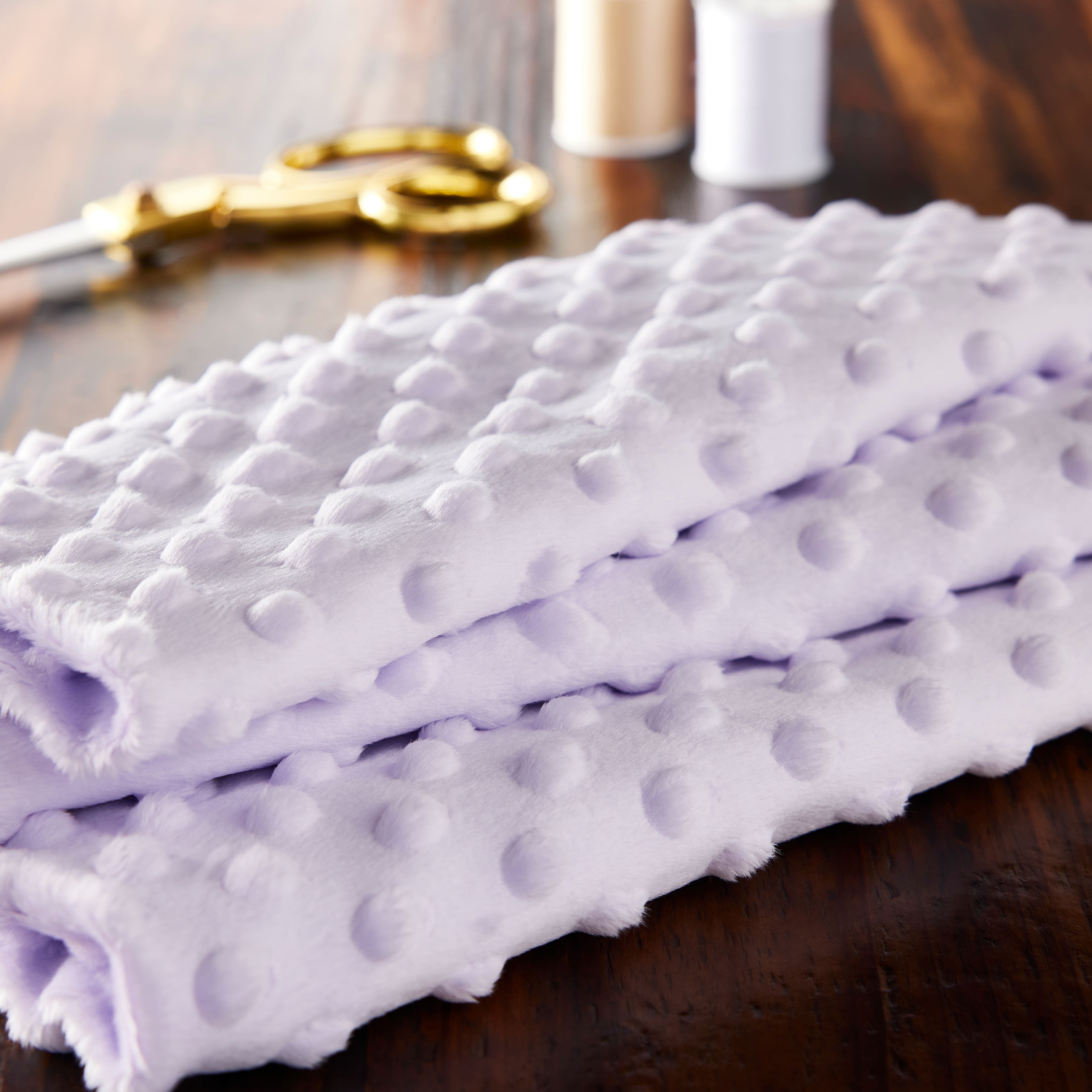 Feldman Lilac Dot Soft Chenille Fabric