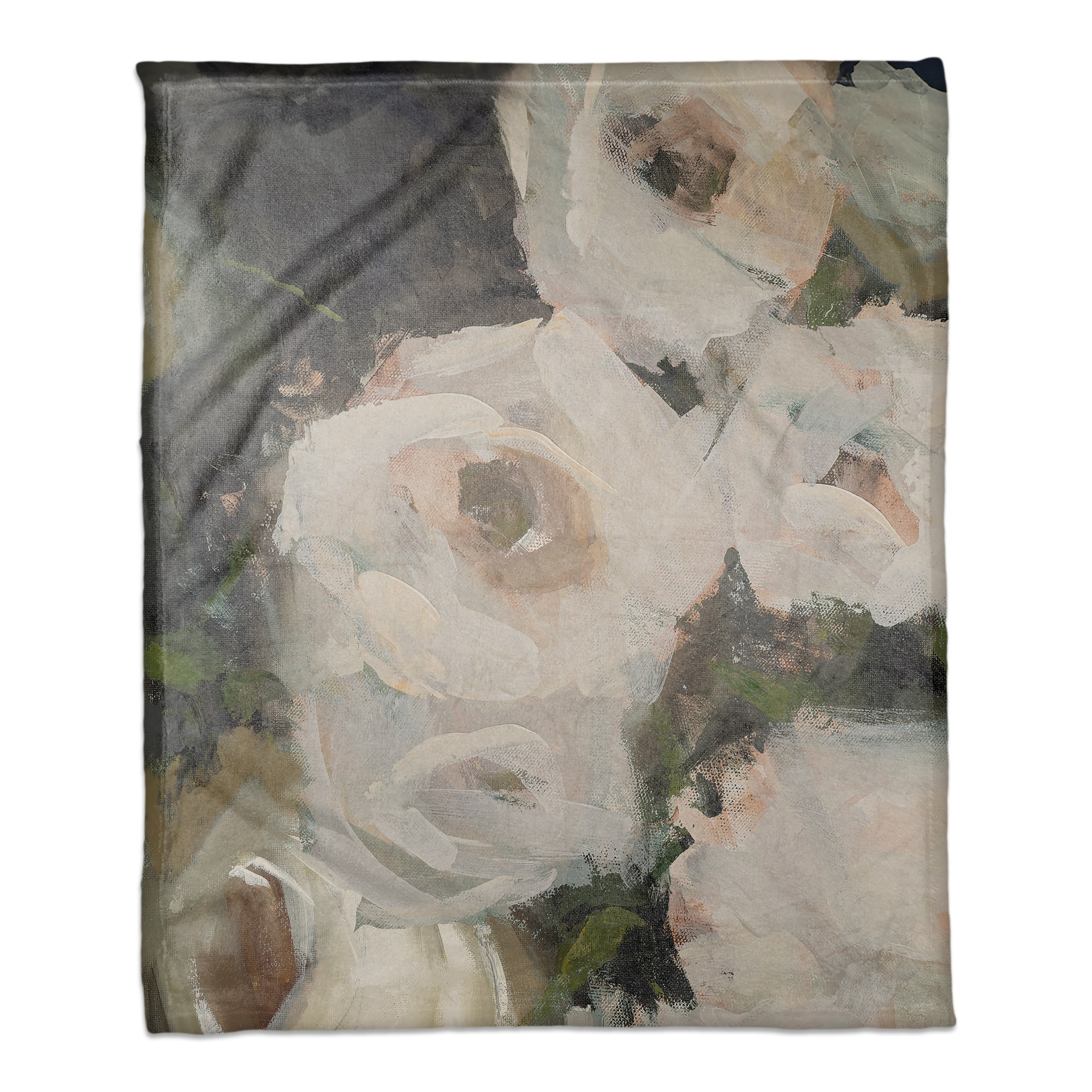 50" x 60" Moody Close-Up Florals Coral Fleece Blanket