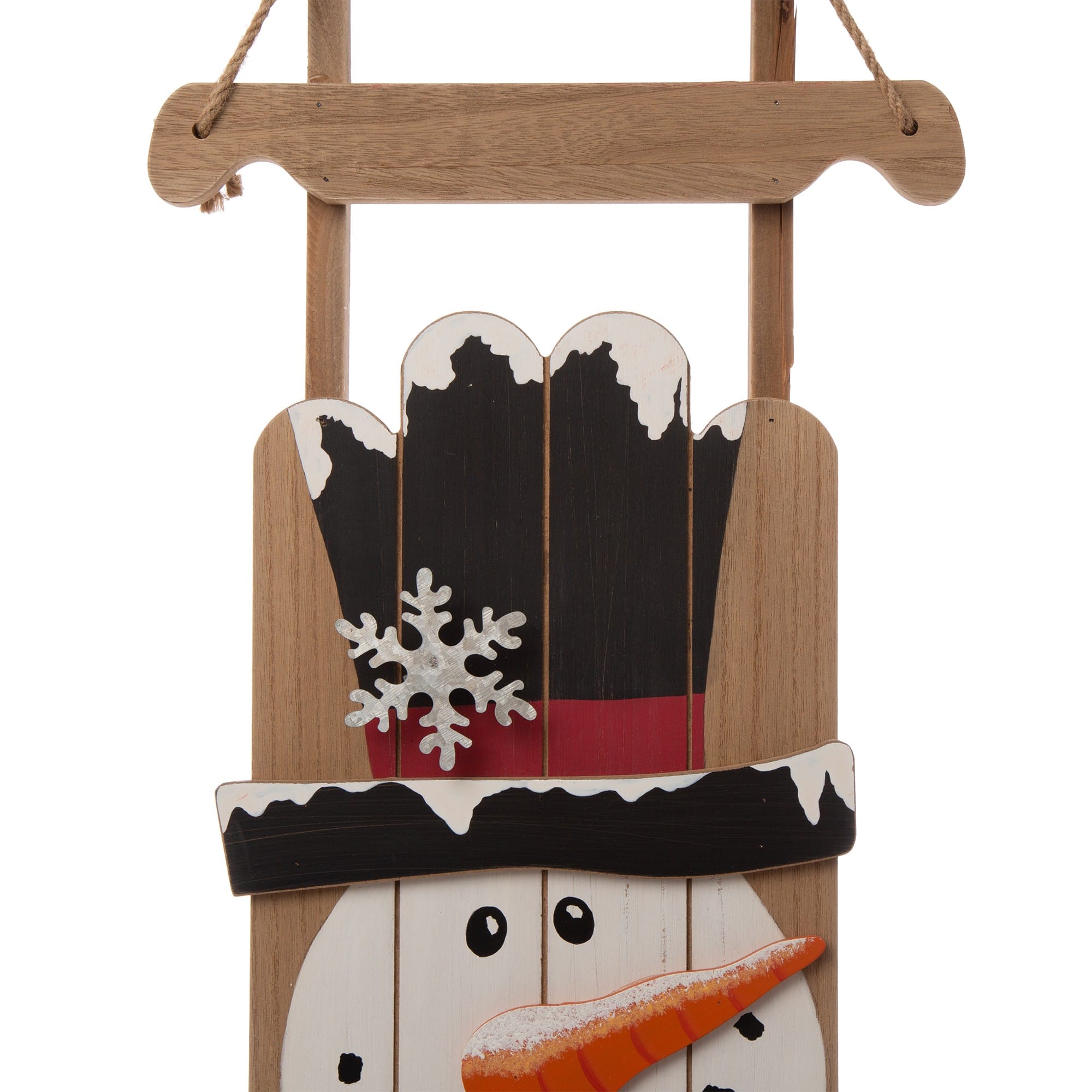 Glitzhome® 3.5ft. Wooden Christmas Snowman Porch Sign