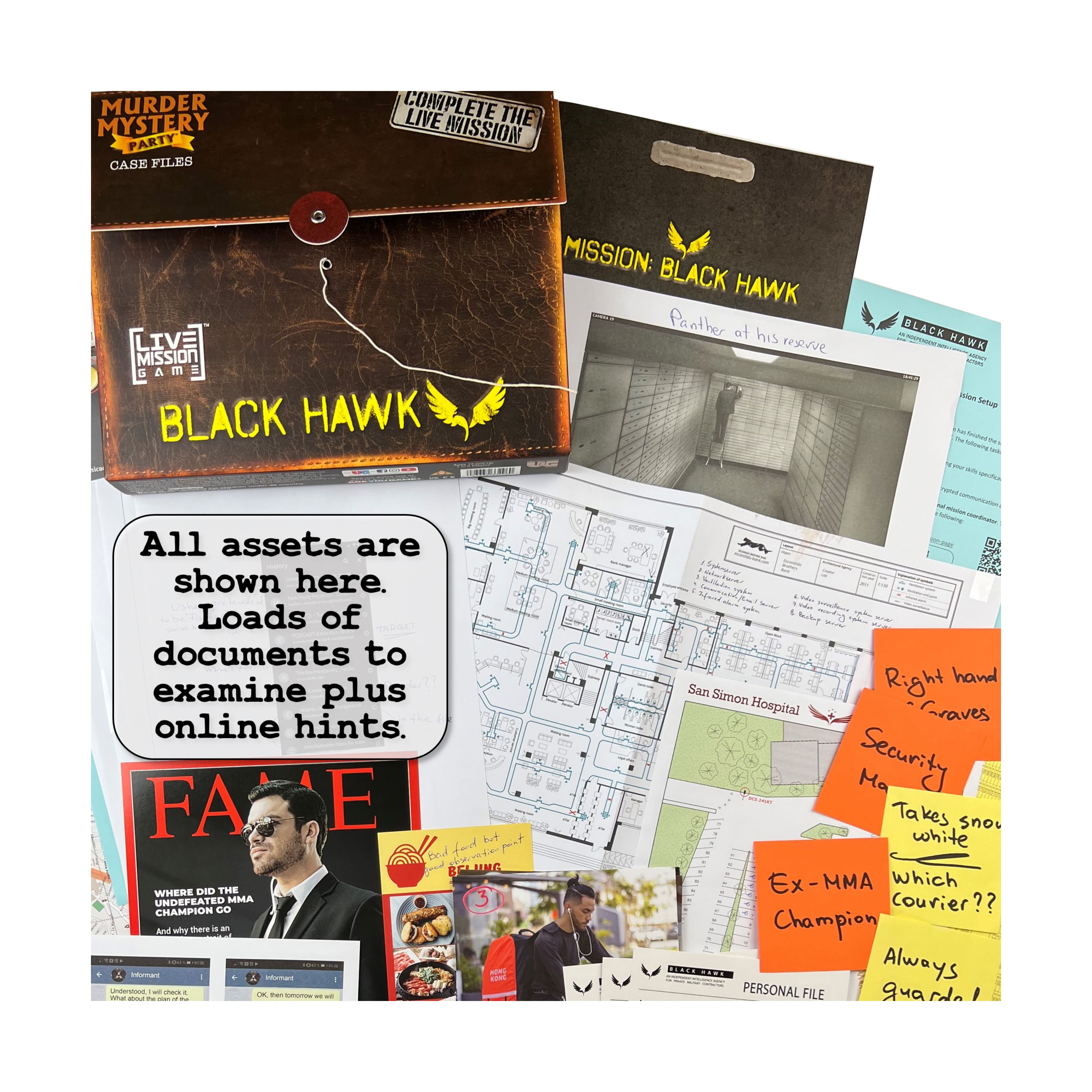 Murder Mystery Party Case Files: Black Hawk Live Mission Game