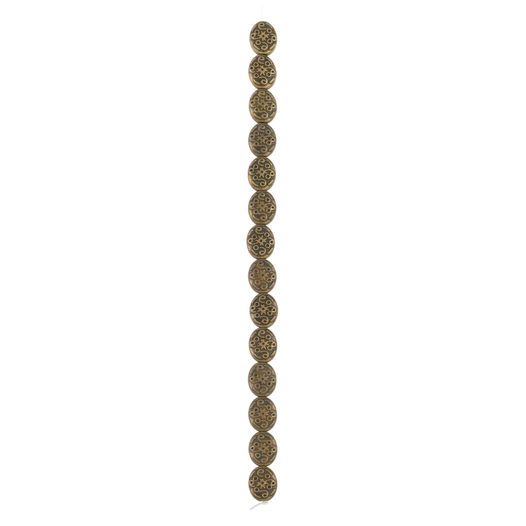 Oxidized Brass Metal Flat Oval Beads, 13mm by Bead Landing&#x2122;