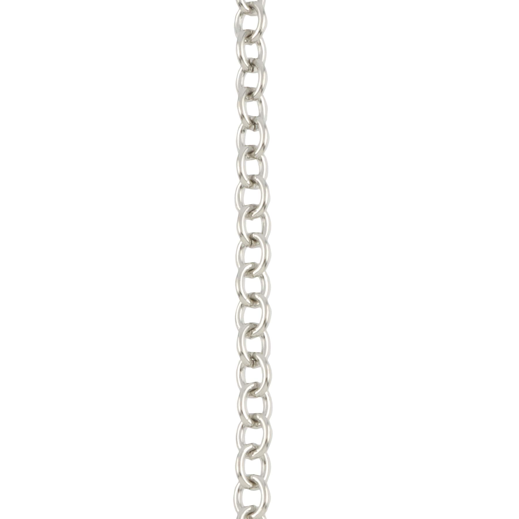 7.5&#x22; Rhodium Cable Charm Bracelet by Bead Landing&#x2122;